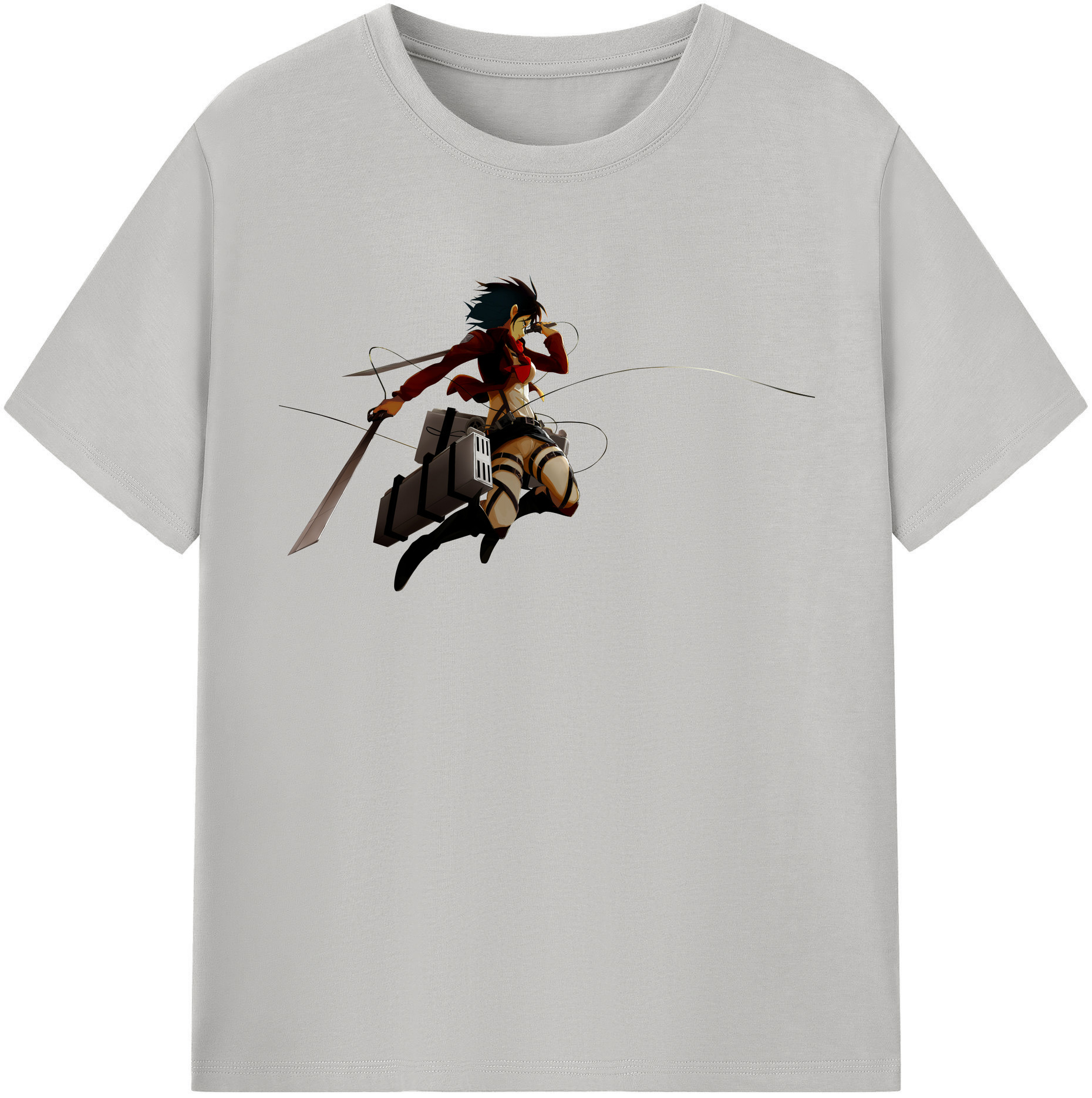 （画像用） 進撃の巨人 ミカサ·アッカーマン Attack on Titan Mikasa Ackerman レディースカジュアルプリントTシャツ（綿100％）