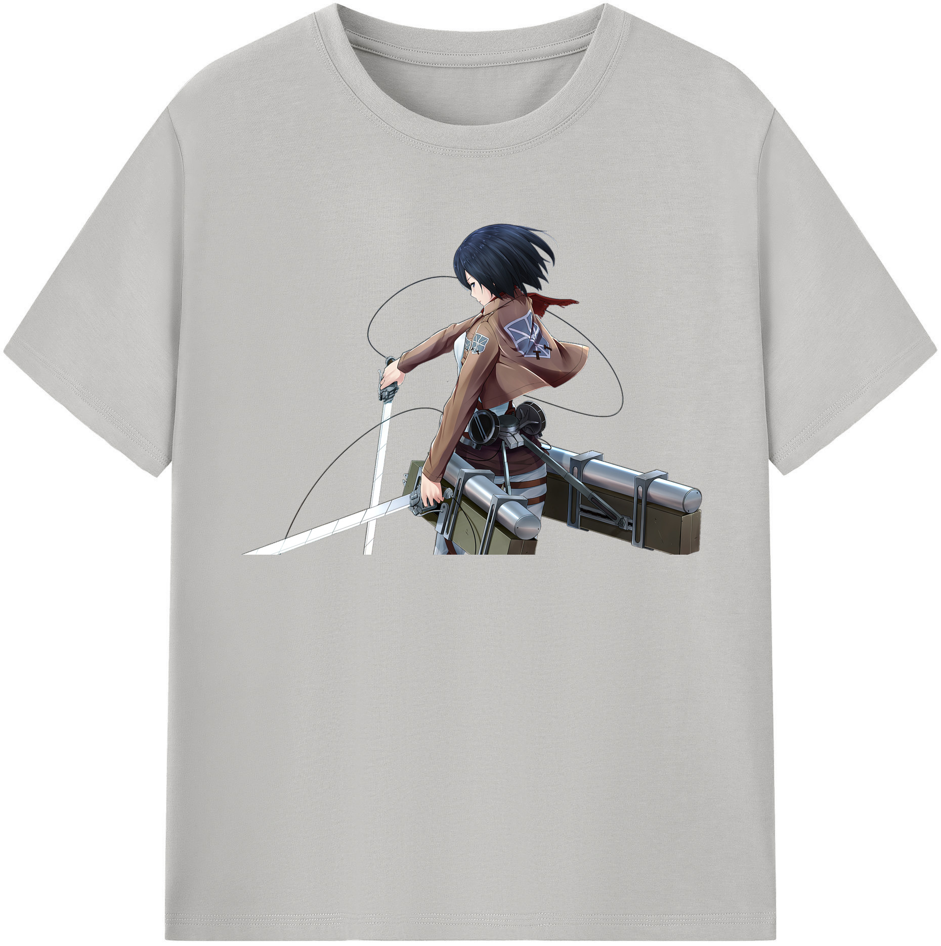 （画像用） 進撃の巨人 ミカサ·アッカーマン Attack on Titan Mikasa Ackerman レディースカジュアルプリントTシャツ（綿100％）