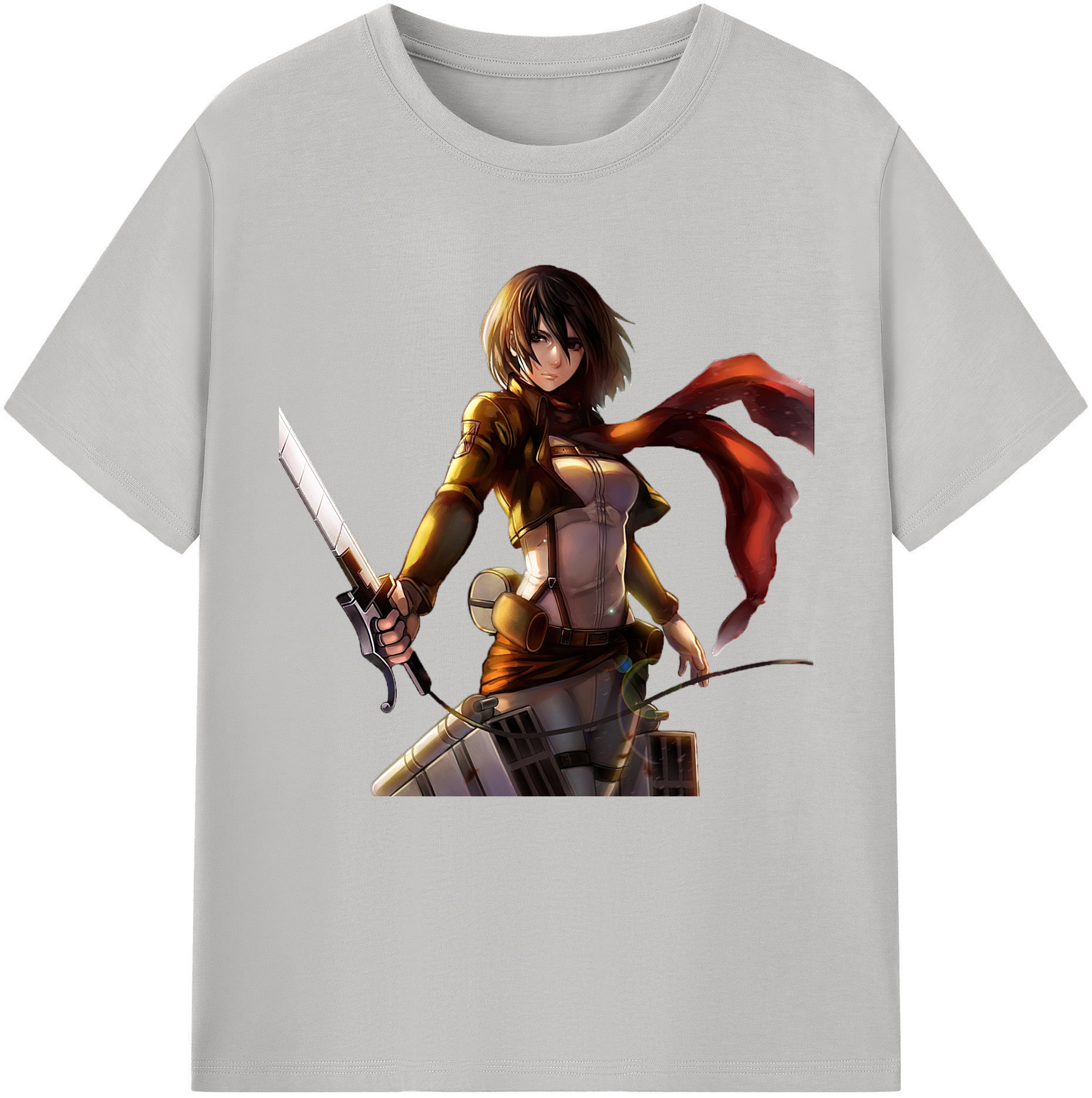 （画像用） 進撃の巨人 ミカサ·アッカーマン Attack on Titan Mikasa Ackerman レディースカジュアルプリントTシャツ（綿100％）