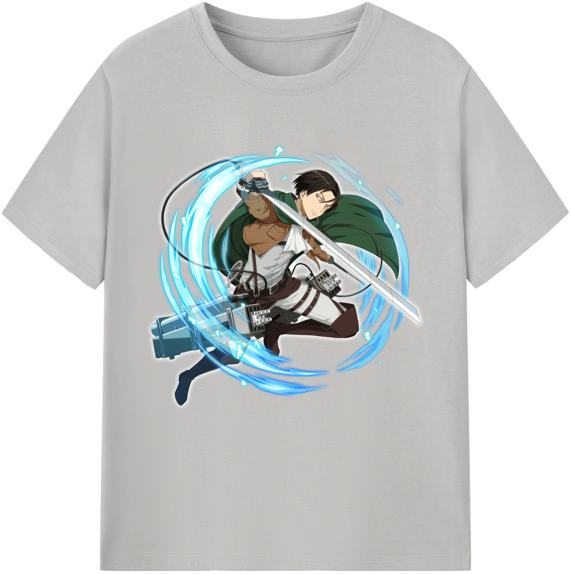 （画像用） 進撃の巨人 リヴァイ·アッカーマン Attack on Titan Levi Ackerman レディースカジュアルプリントTシャツ（綿100％）