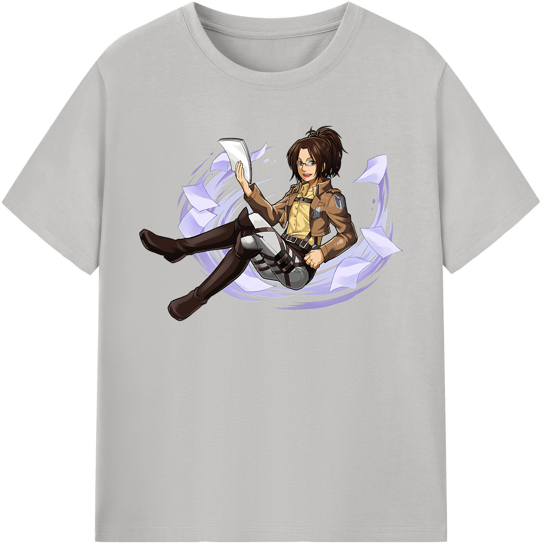 （画像用） 進撃の巨人 ハンジ·ゾエ Attack on Titan Hanji Zoe レディースカジュアルプリントTシャツ（綿100％）