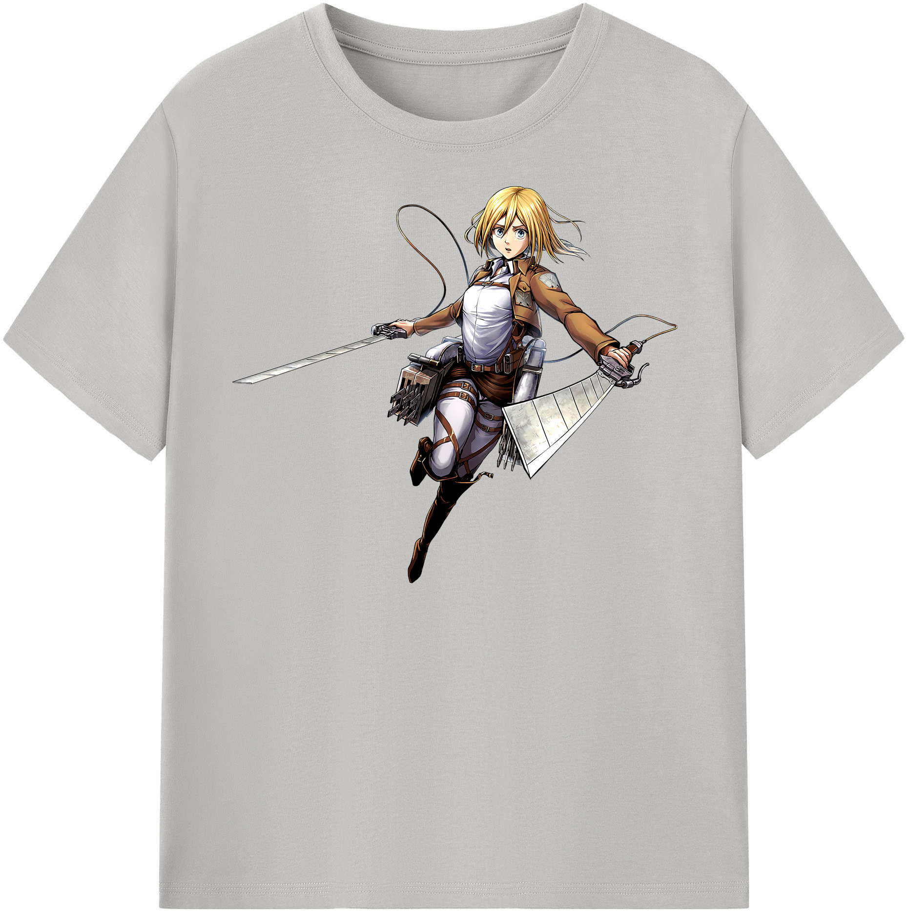 （画像用） 進撃の巨人 クリスタ·レンズ Attack on Titan Christa Lenz レディースカジュアルプリントTシャツ（綿100％）