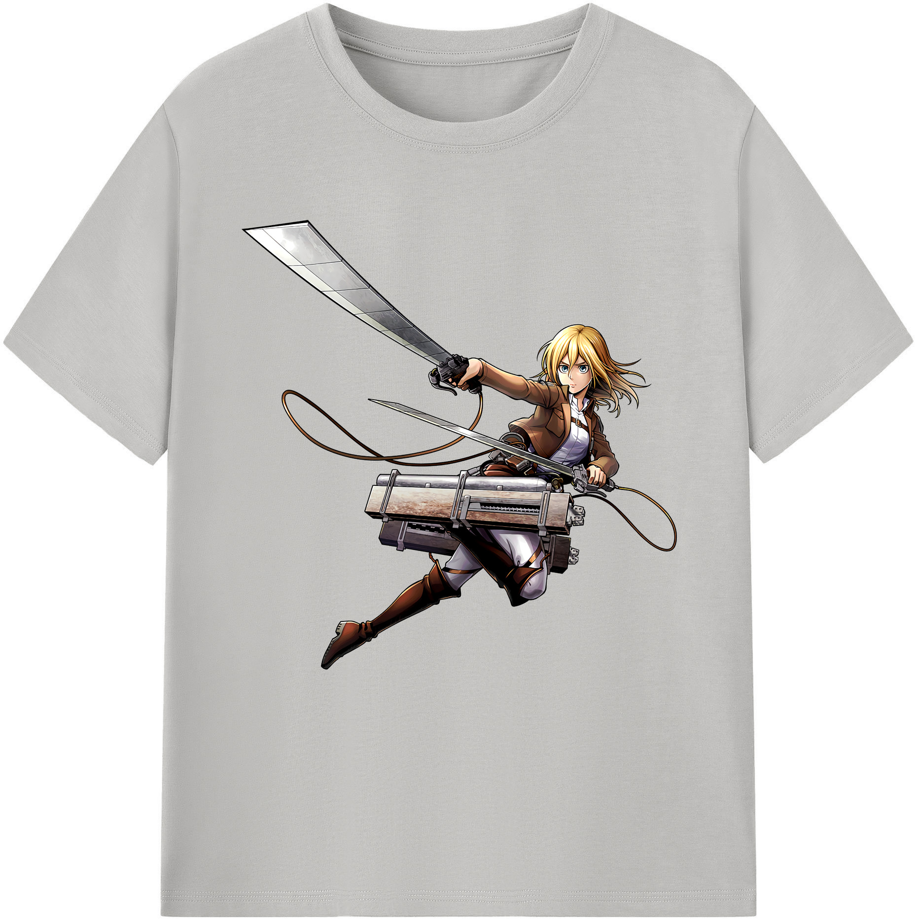 （画像用） 進撃の巨人 クリスタ·レンズ Attack on Titan Christa Lenz レディースカジュアルプリントTシャツ（綿100％）