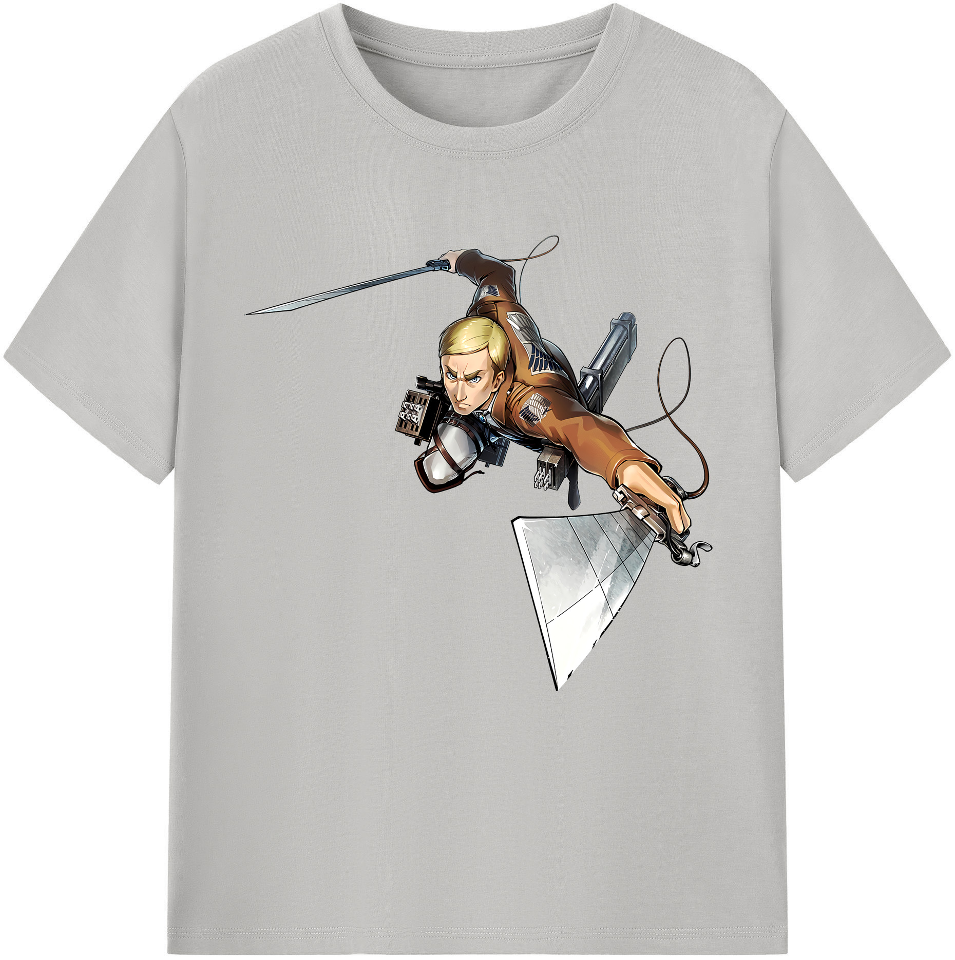 （画像用） 進撃の巨人 エルヴィン・スミス Attack on Titan Erwin Smith レディースカジュアルプリントTシャツ（綿100％）