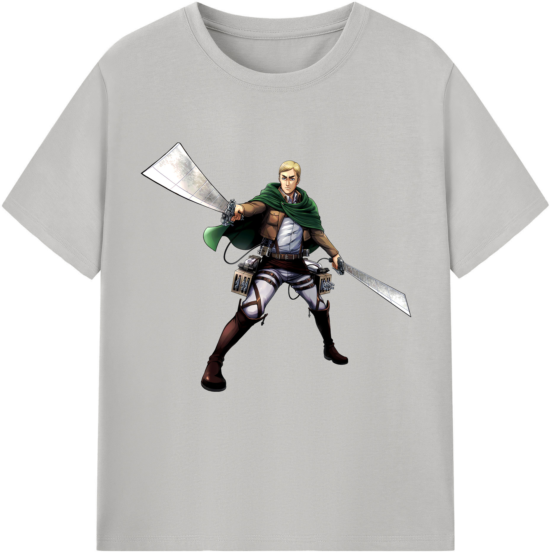 （画像用） 進撃の巨人 エルヴィン・スミス Attack on Titan Erwin Smith レディースカジュアルプリントTシャツ（綿100％）