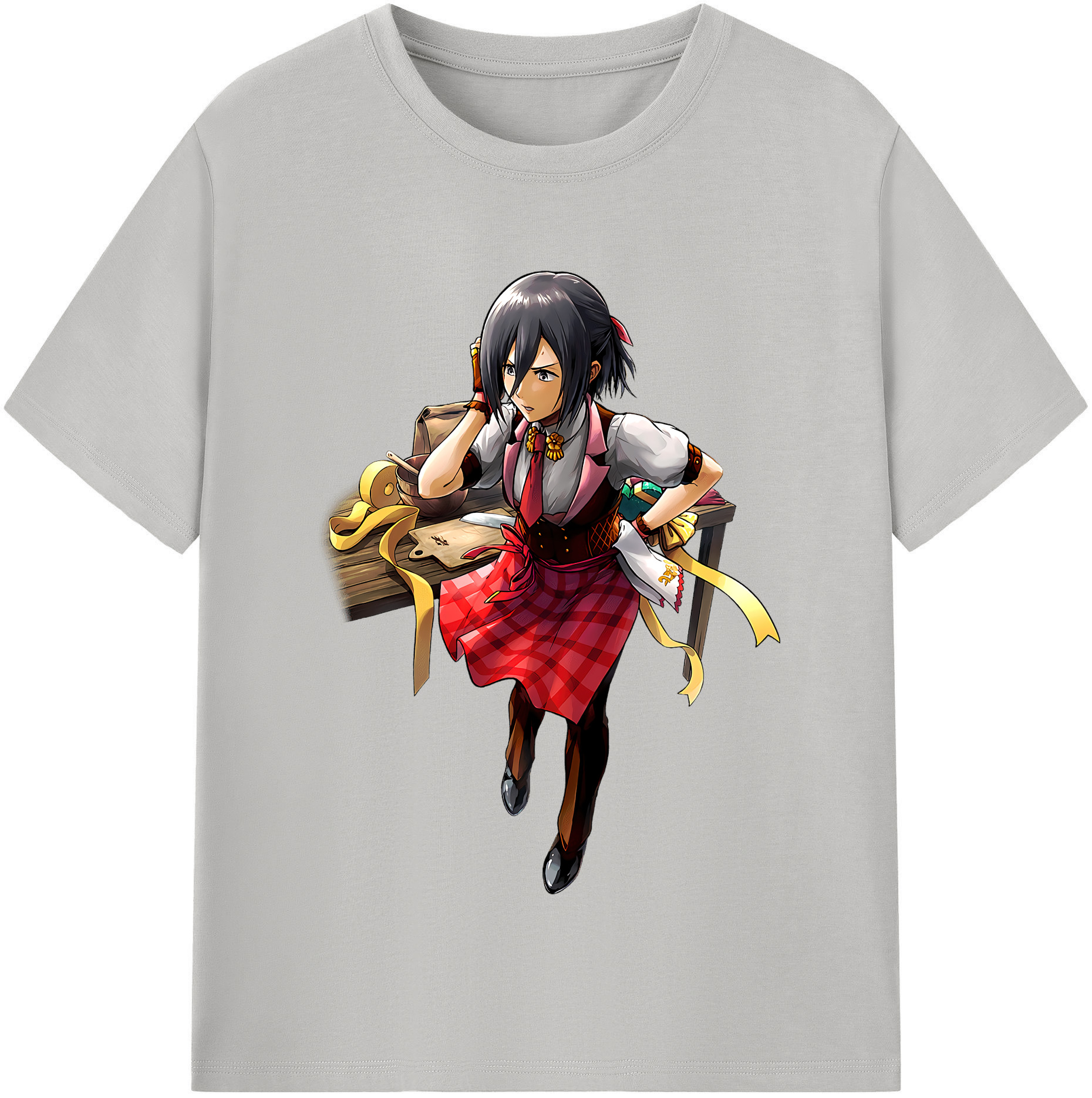 （画像用） 進撃の巨人 ミカサ·アッカーマン Attack on Titan Mikasa Ackerman レディースカジュアルプリントTシャツ（綿100％）