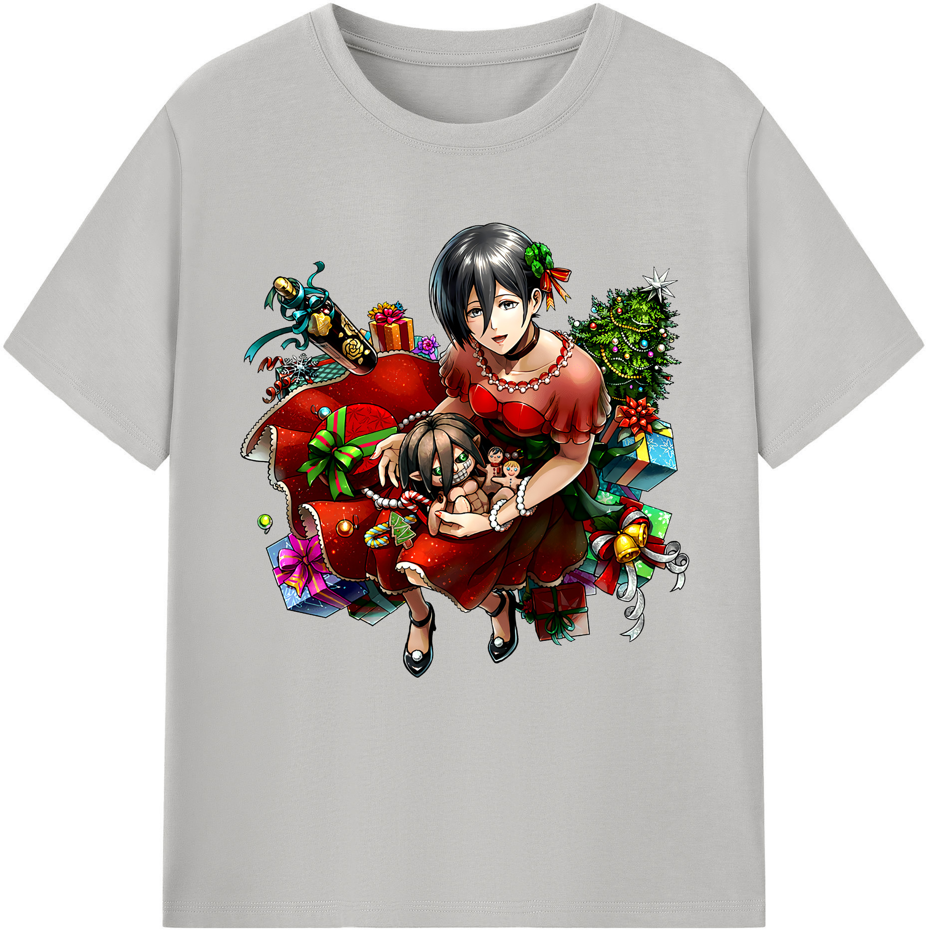 （画像用） 進撃の巨人 ミカサ·アッカーマン Attack on Titan Mikasa Ackerman レディースカジュアルプリントTシャツ（綿100％）