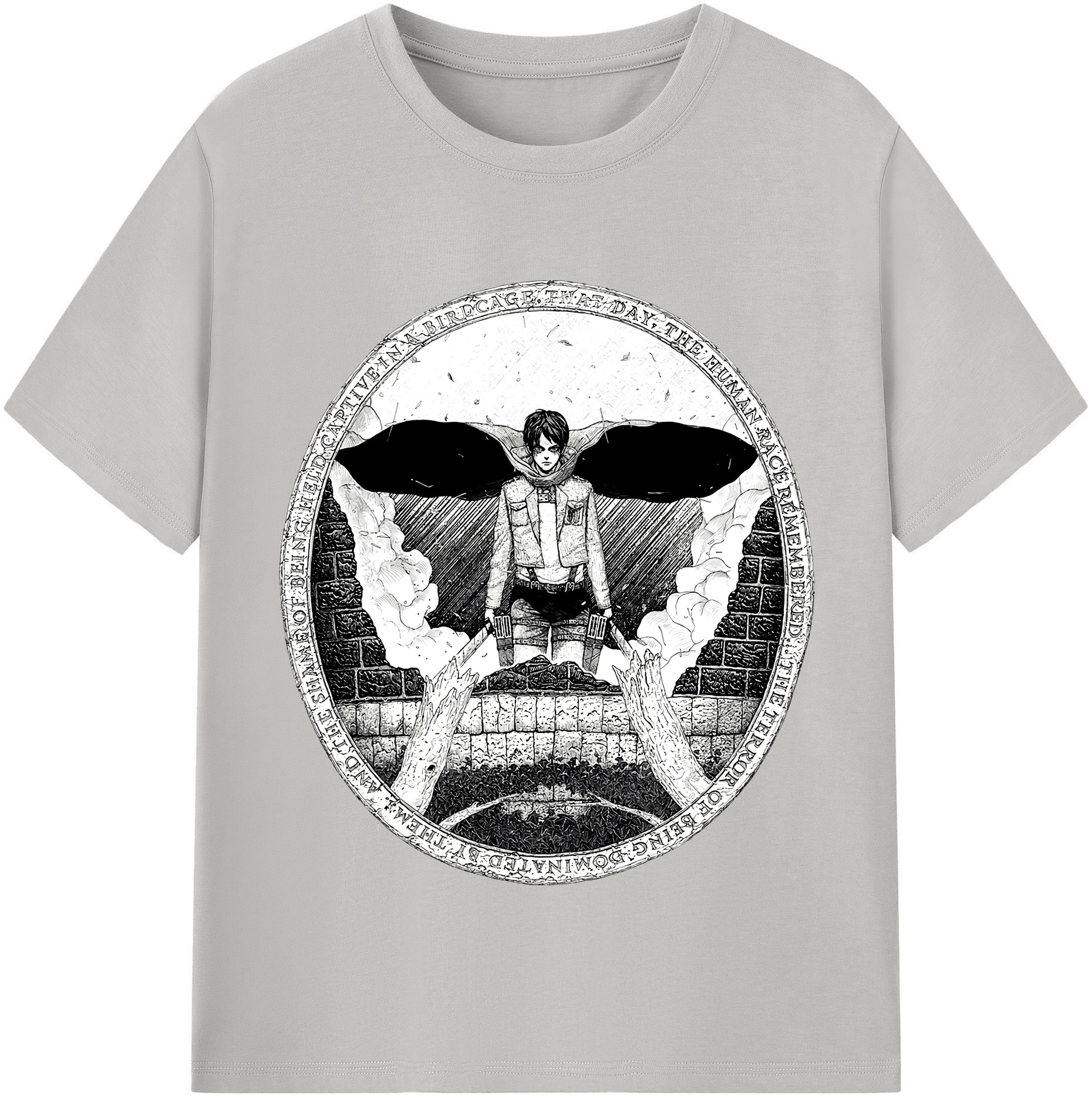 （画像用） 進撃の巨人 エレン･イェーガー Attack on Titan Eren Jäger レディースカジュアルプリントTシャツ（綿100％）