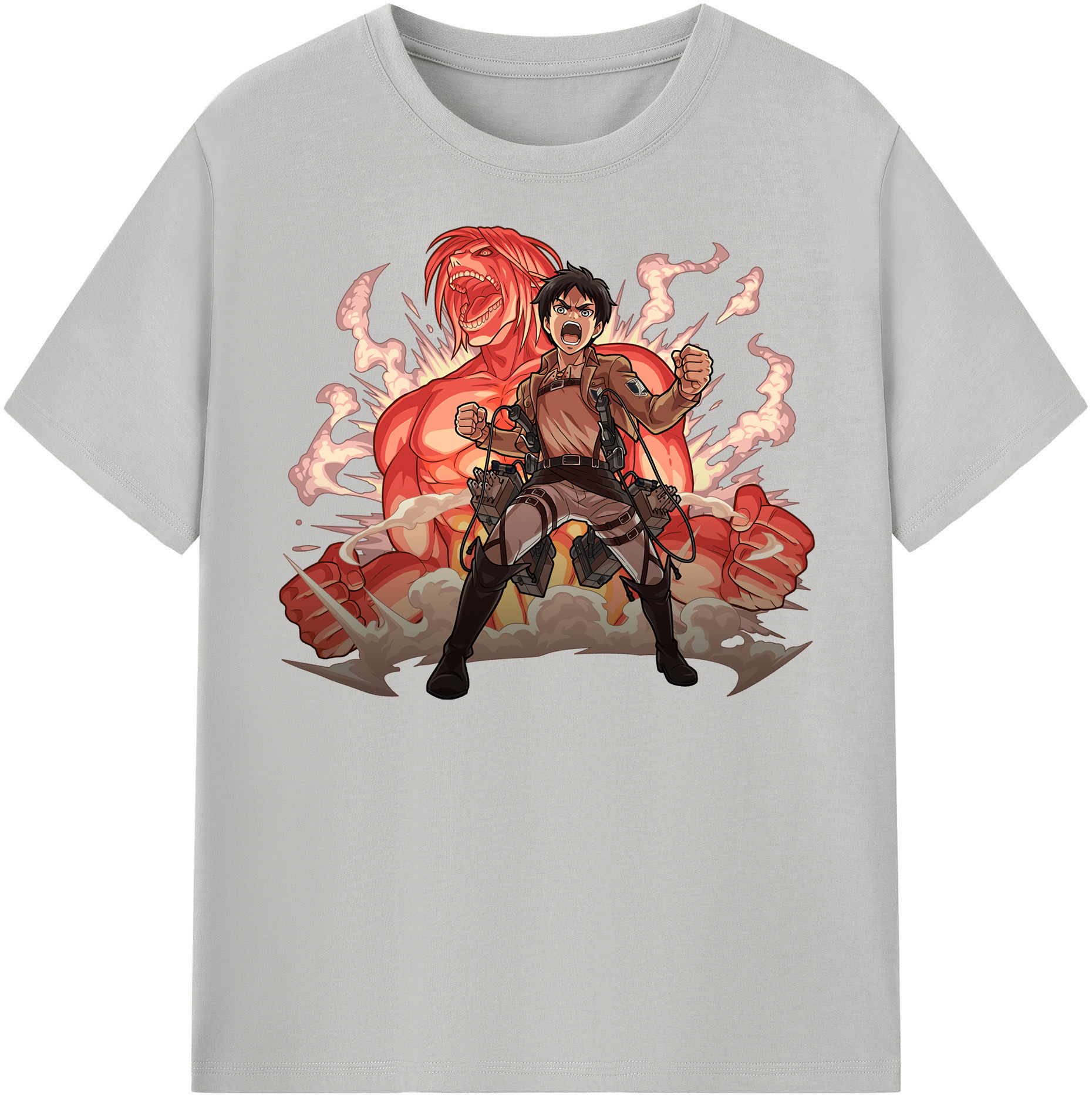 （画像用） 進撃の巨人 エレン･イェーガー Attack on Titan Eren Jäger レディースカジュアルプリントTシャツ（綿100％）