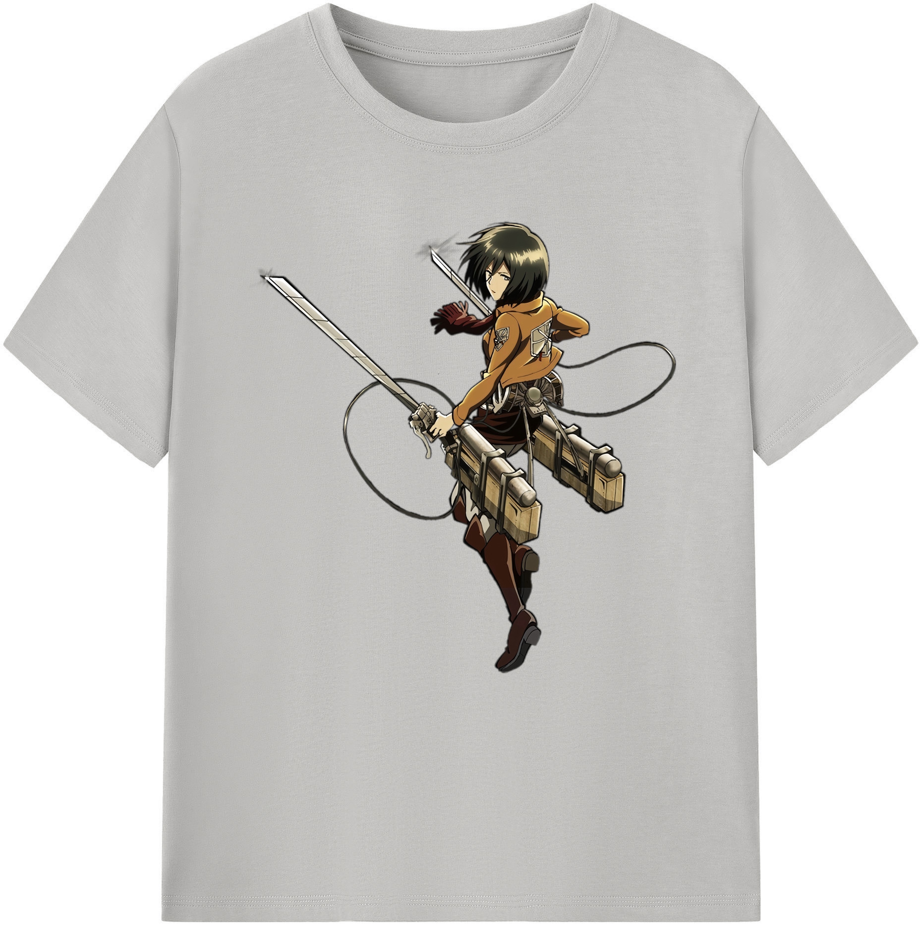 （画像用） 進撃の巨人 ミカサ·アッカーマン Attack on Titan Mikasa Ackerman レディースカジュアルプリントTシャツ（綿100％）