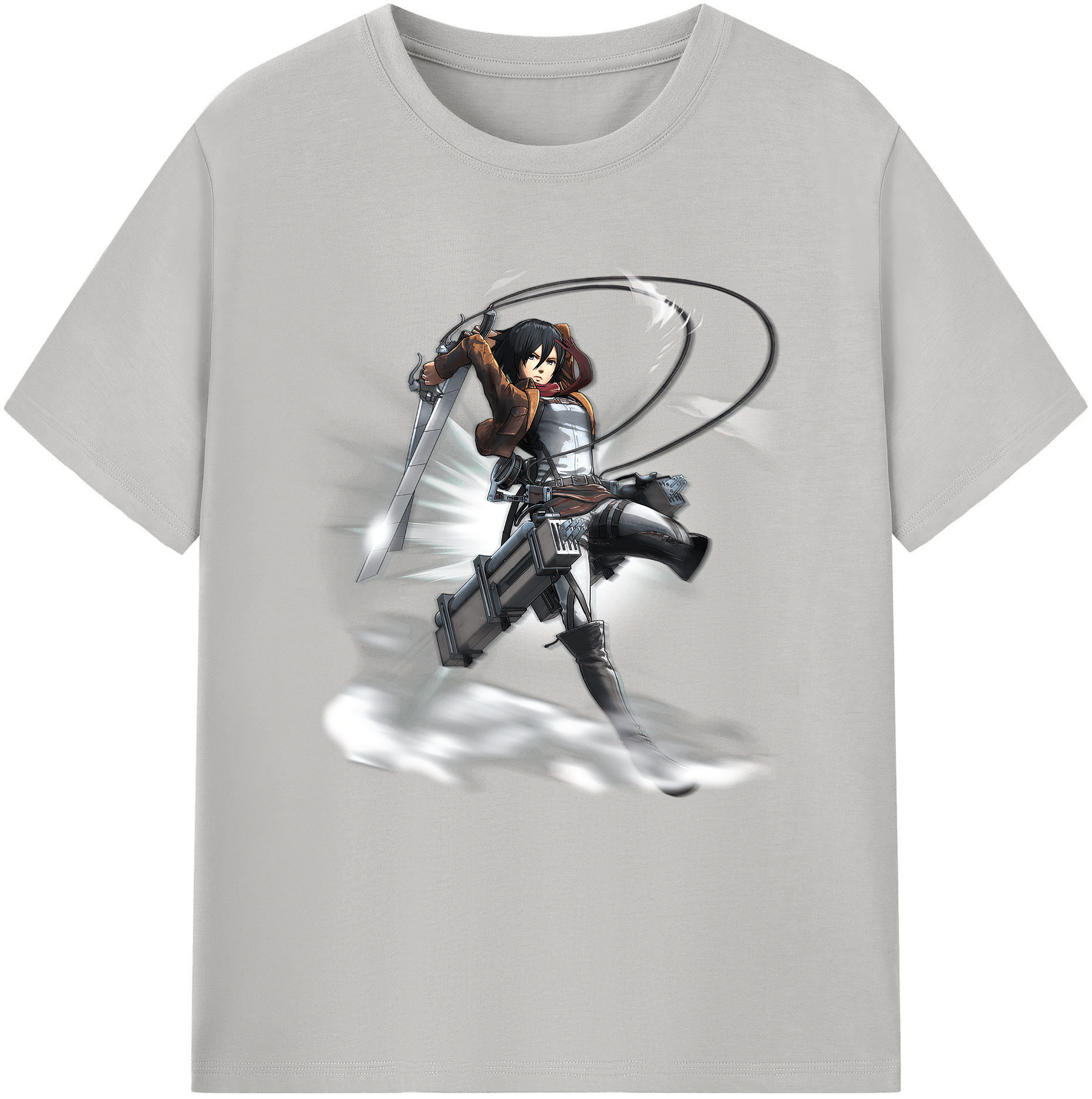 （画像用） 進撃の巨人 ミカサ·アッカーマン Attack on Titan Mikasa Ackerman レディースカジュアルプリントTシャツ（綿100％）