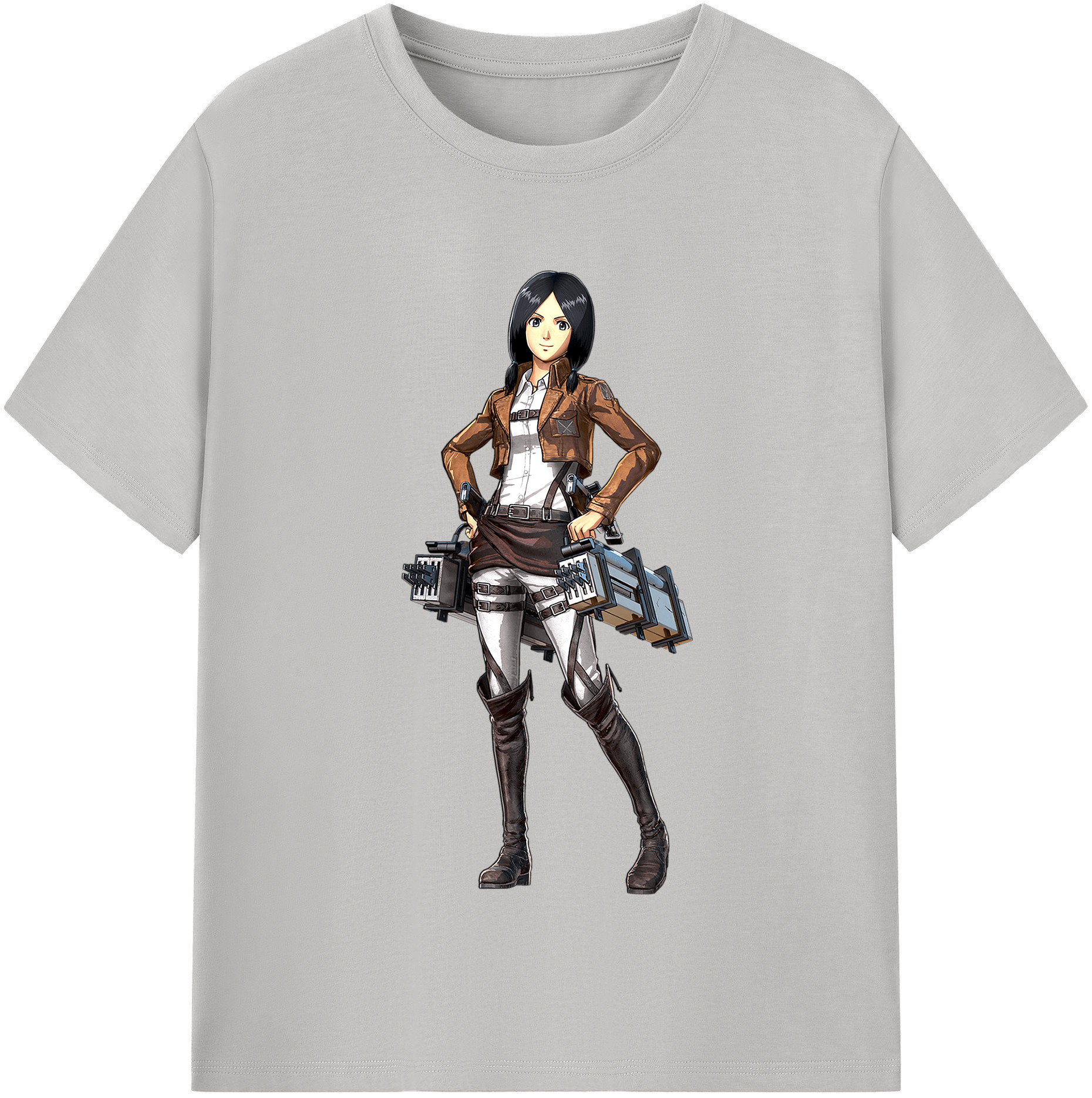 （画像用） 進撃の巨人 ミカサ·アッカーマン Attack on Titan Mikasa Ackerman レディースカジュアルプリントTシャツ（綿100％）