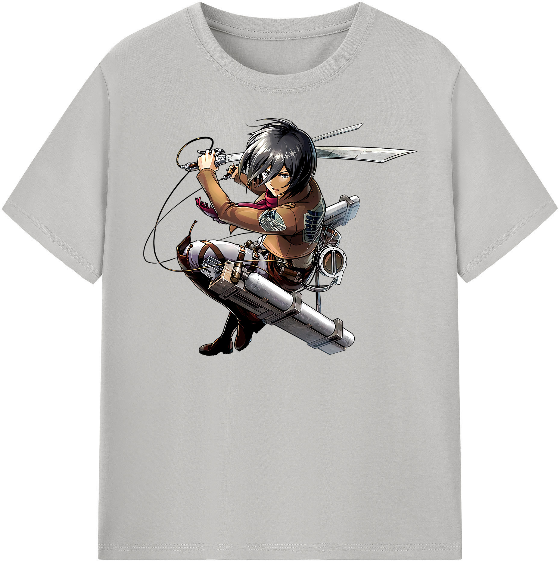 （画像用） 進撃の巨人 ミカサ·アッカーマン Attack on Titan Mikasa Ackerman レディースカジュアルプリントTシャツ（綿100％）