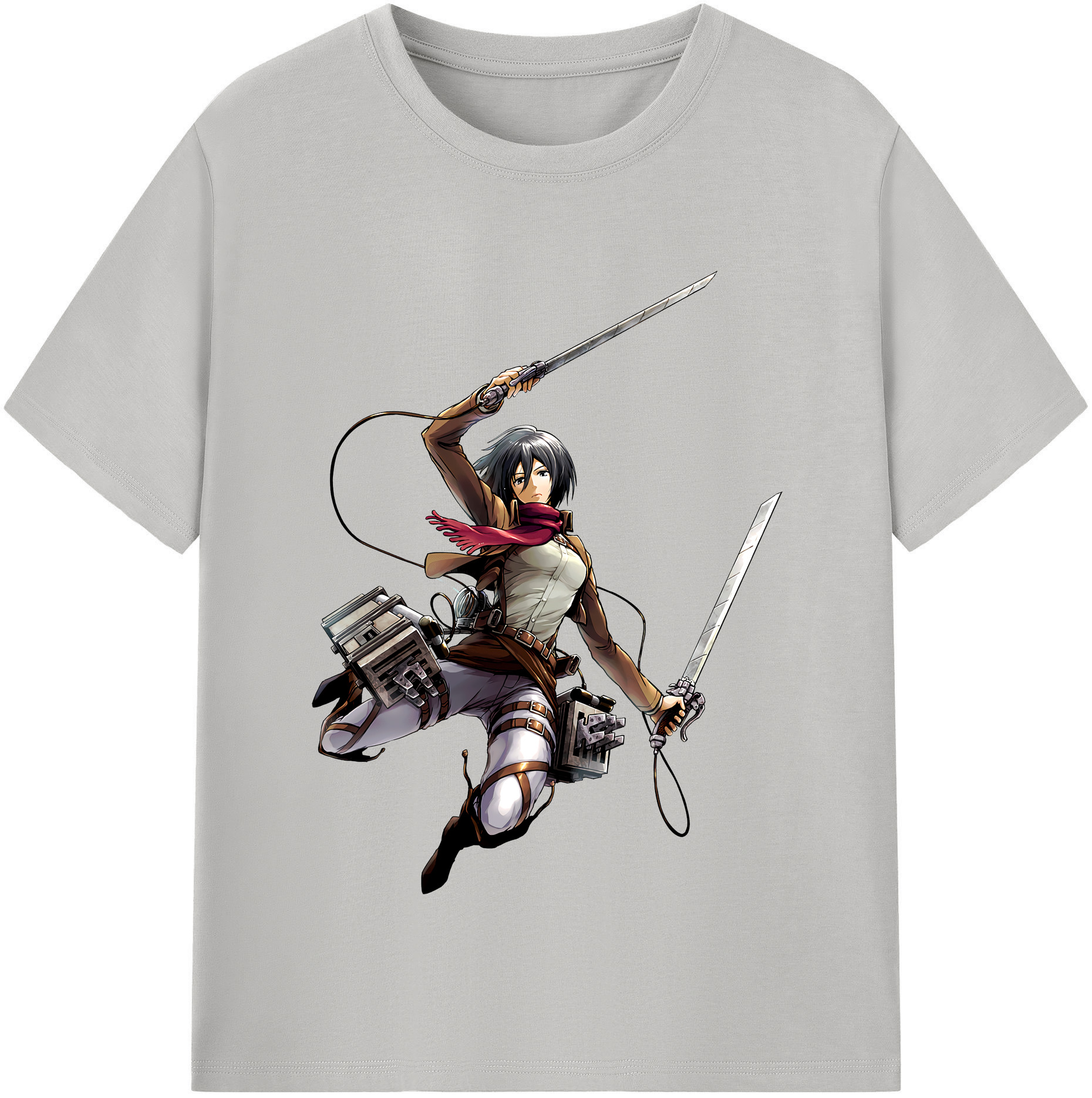 （画像用） 進撃の巨人 ミカサ·アッカーマン Attack on Titan Mikasa Ackerman レディースカジュアルプリントTシャツ（綿100％）