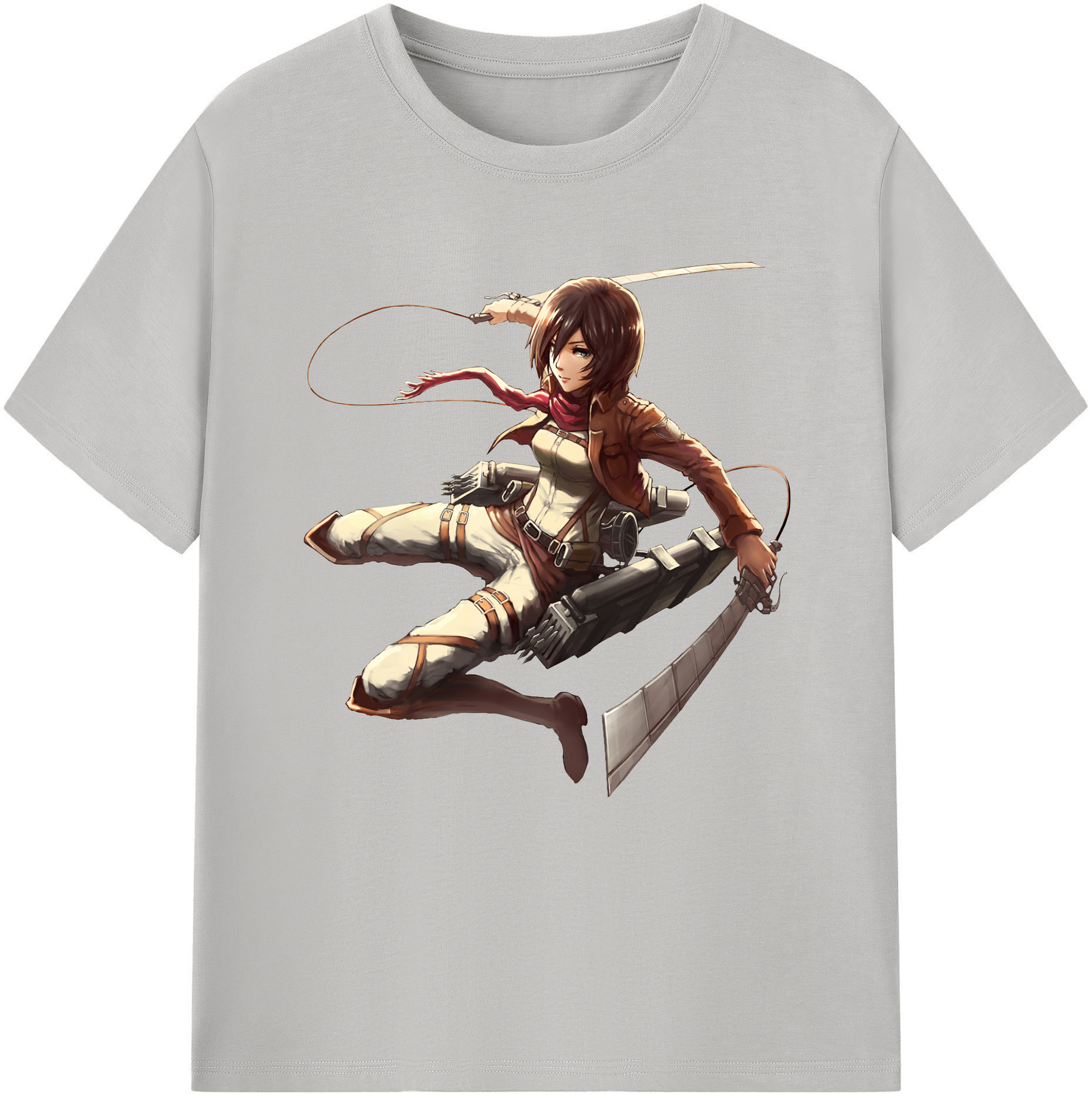 （画像用） 進撃の巨人 ミカサ·アッカーマン Attack on Titan Mikasa Ackerman レディースカジュアルプリントTシャツ（綿100％）