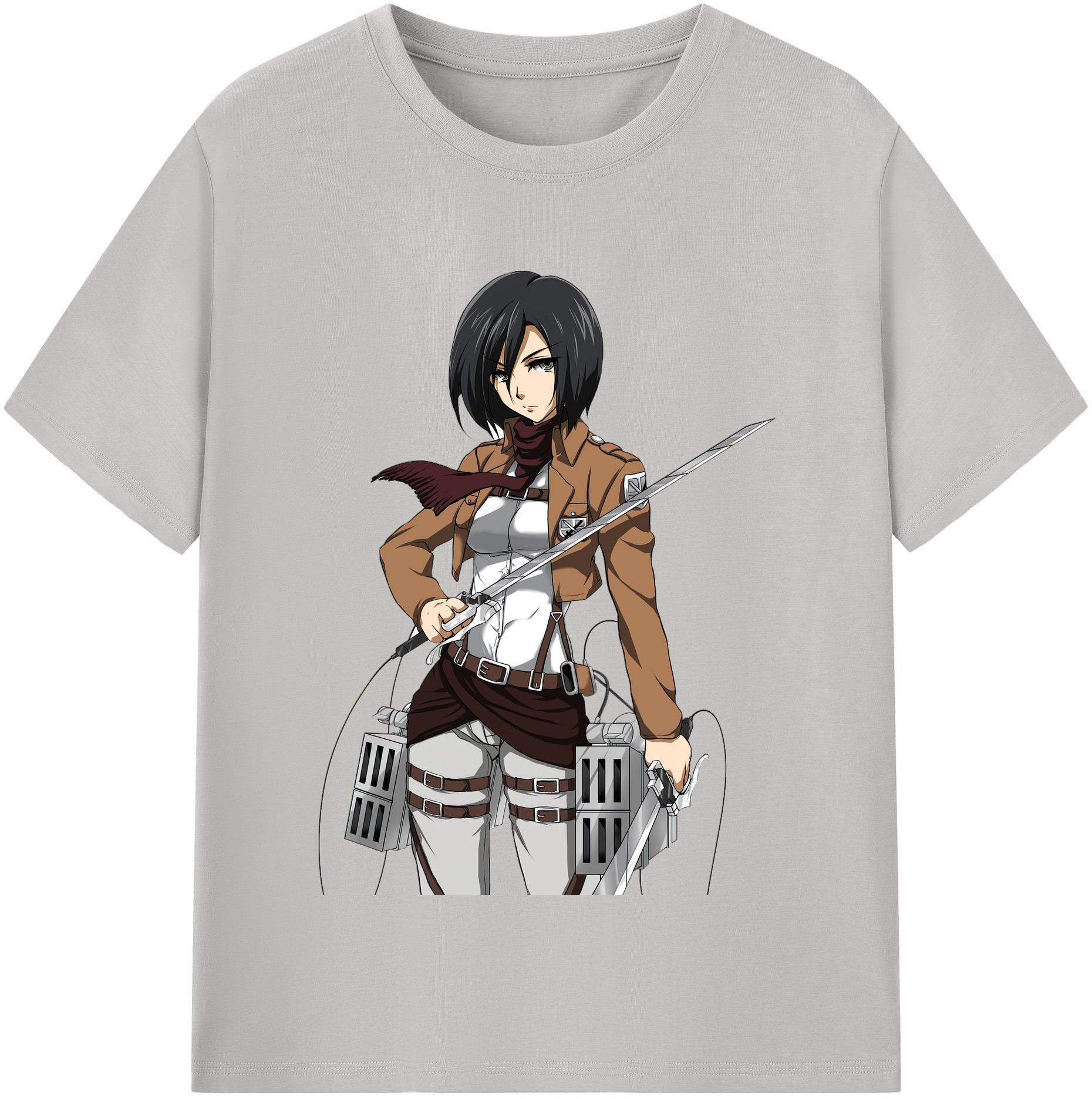 （画像用） 進撃の巨人 ミカサ·アッカーマン Attack on Titan Mikasa Ackerman レディースカジュアルプリントTシャツ（綿100％）