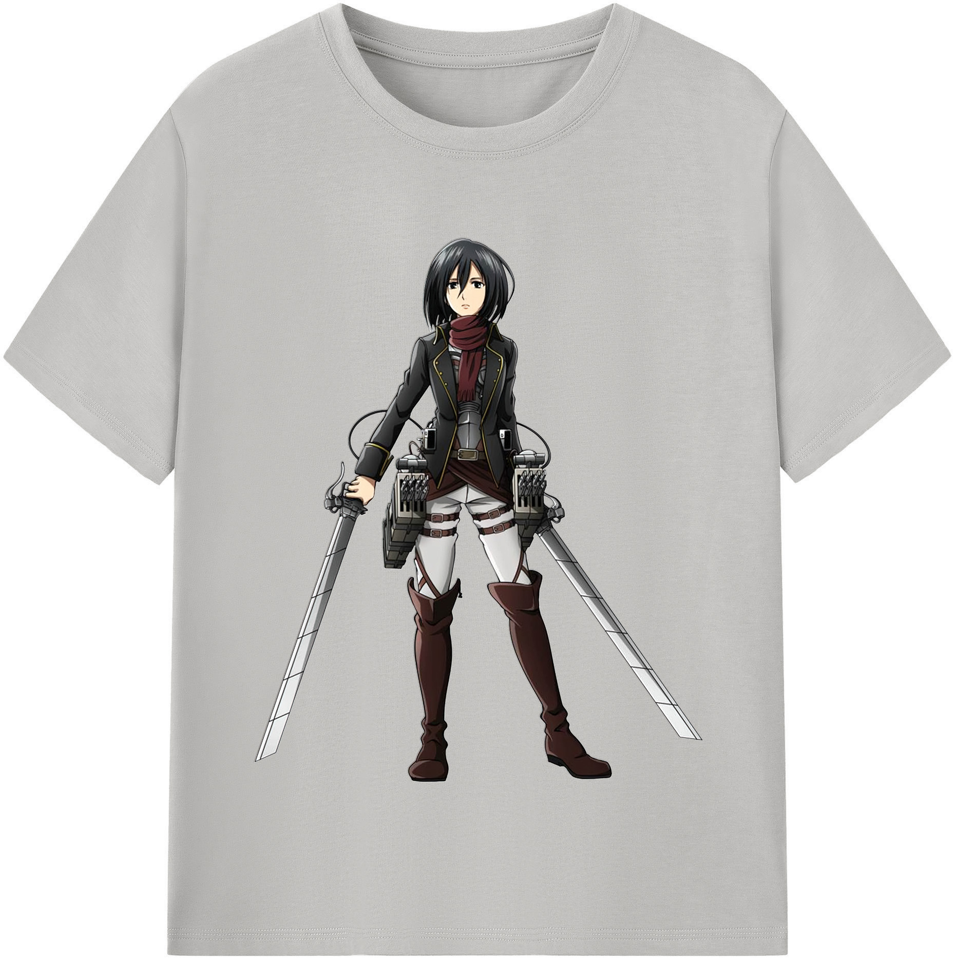 （画像用） 進撃の巨人 ミカサ·アッカーマン Attack on Titan Mikasa Ackerman レディースカジュアルプリントTシャツ（綿100％）