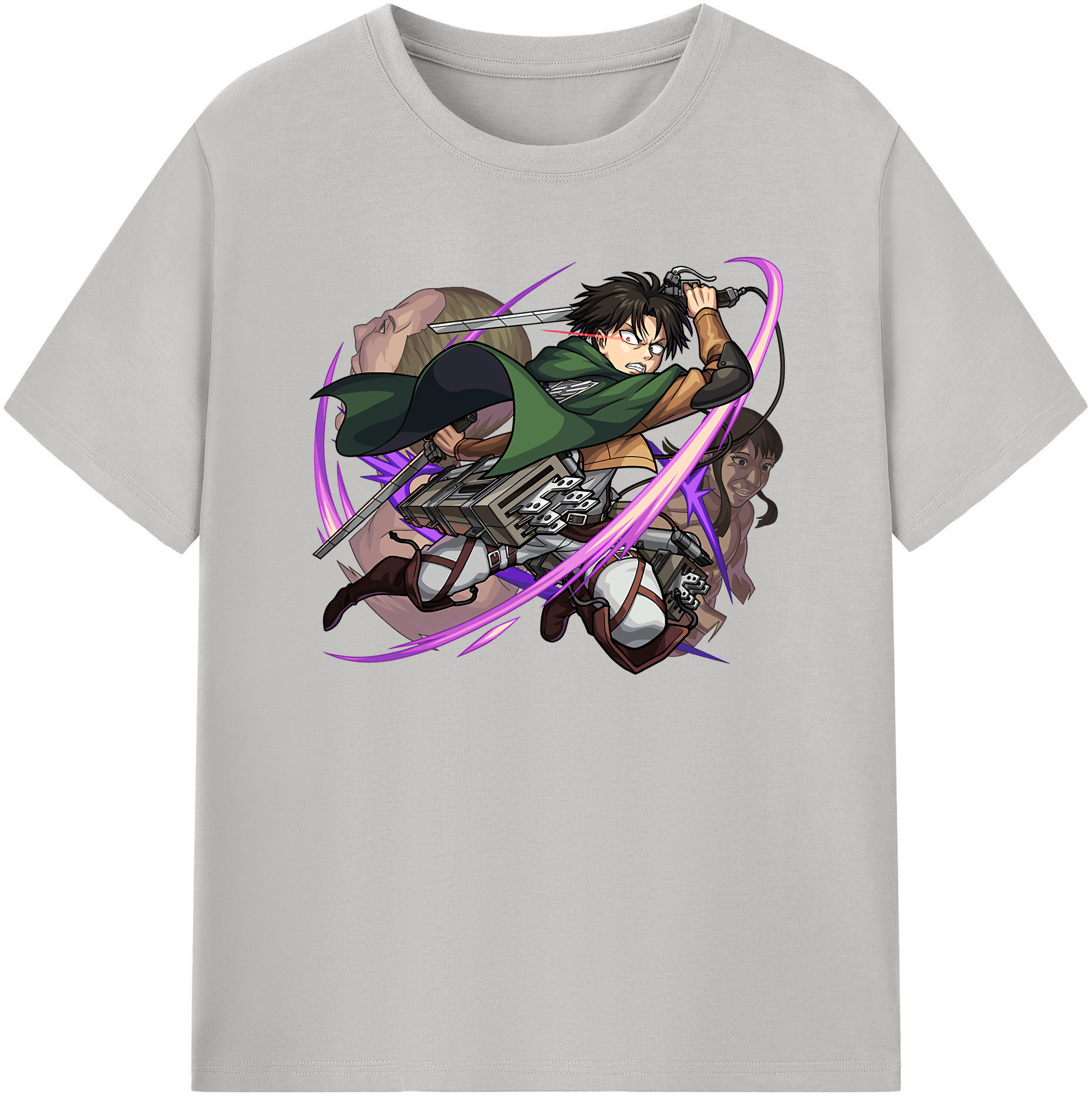 （画像用） 進撃の巨人 リヴァイ·アッカーマン Attack on Titan Levi Ackerman レディースカジュアルプリントTシャツ（綿100％）