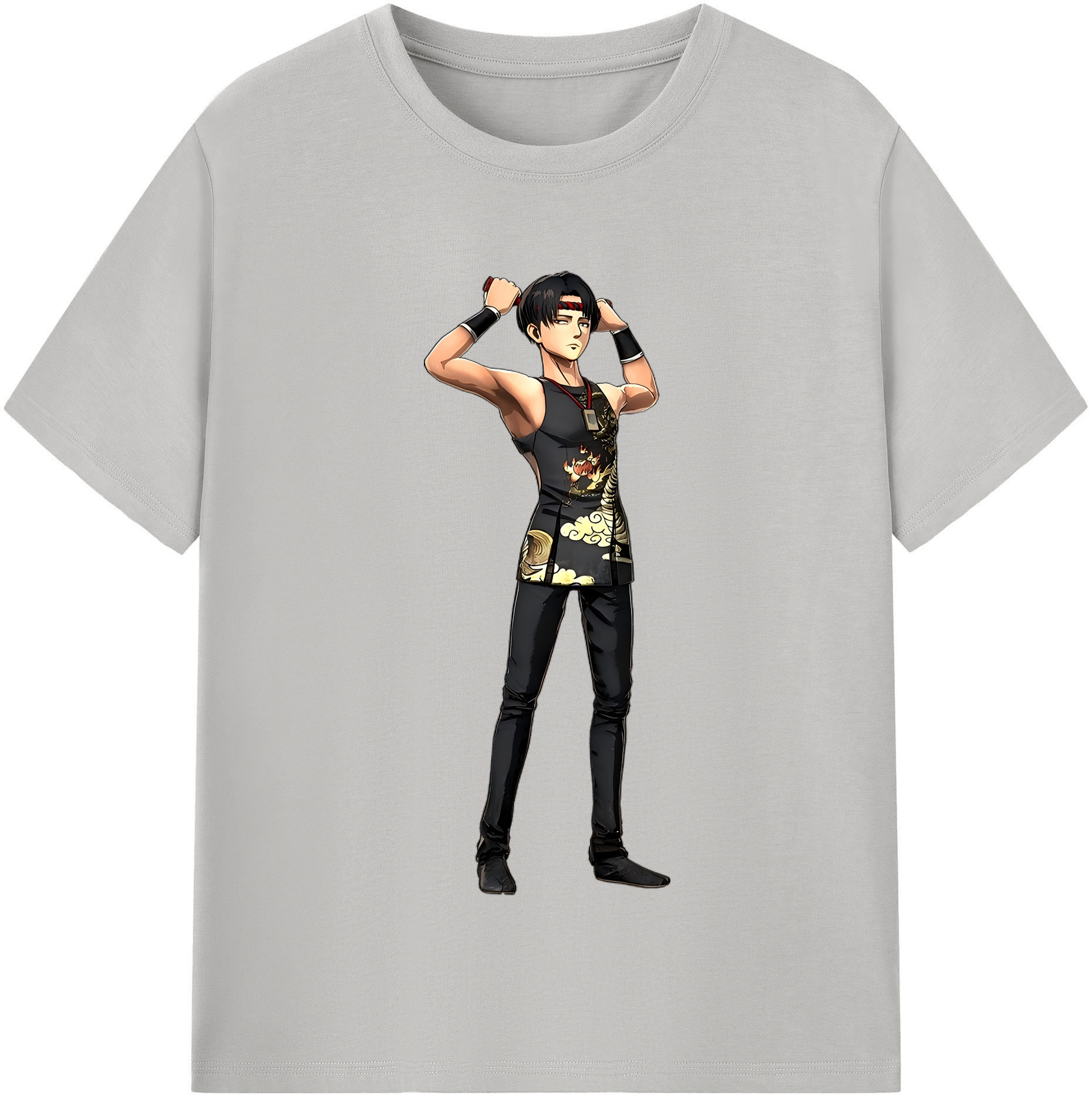 （画像用） 進撃の巨人 リヴァイ·アッカーマン Attack on Titan Levi Ackerman レディースカジュアルプリントTシャツ（綿100％）