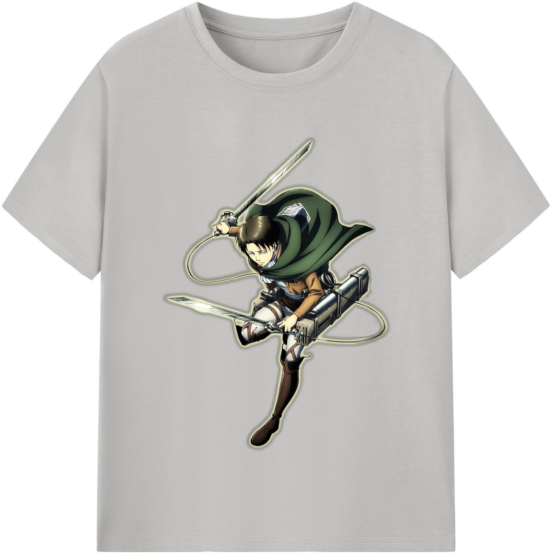 （画像用） 進撃の巨人 リヴァイ·アッカーマン Attack on Titan Levi Ackerman レディースカジュアルプリントTシャツ（綿100％）