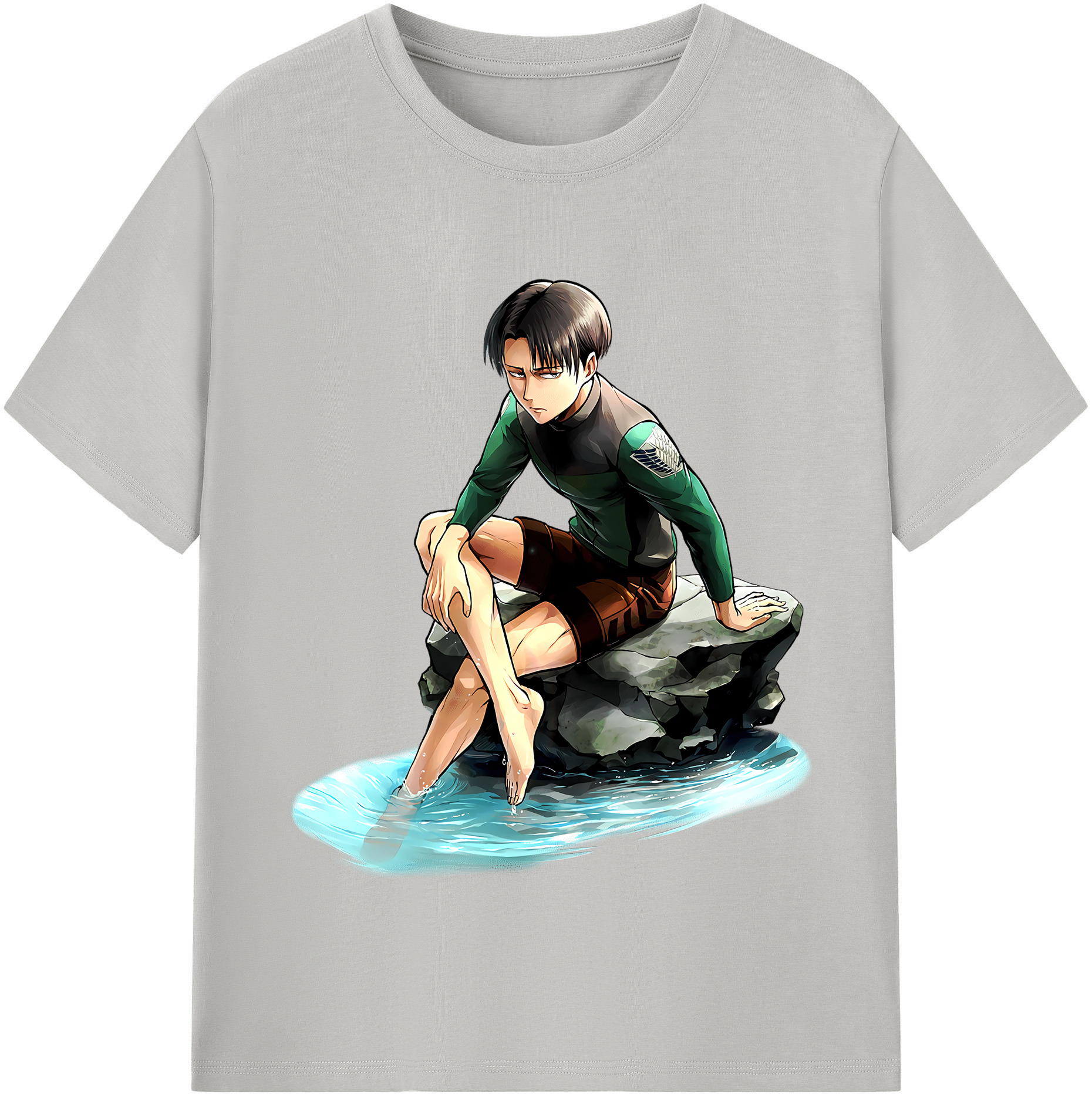 （画像用） 進撃の巨人 リヴァイ·アッカーマン Attack on Titan Levi Ackerman レディースカジュアルプリントTシャツ（綿100％）