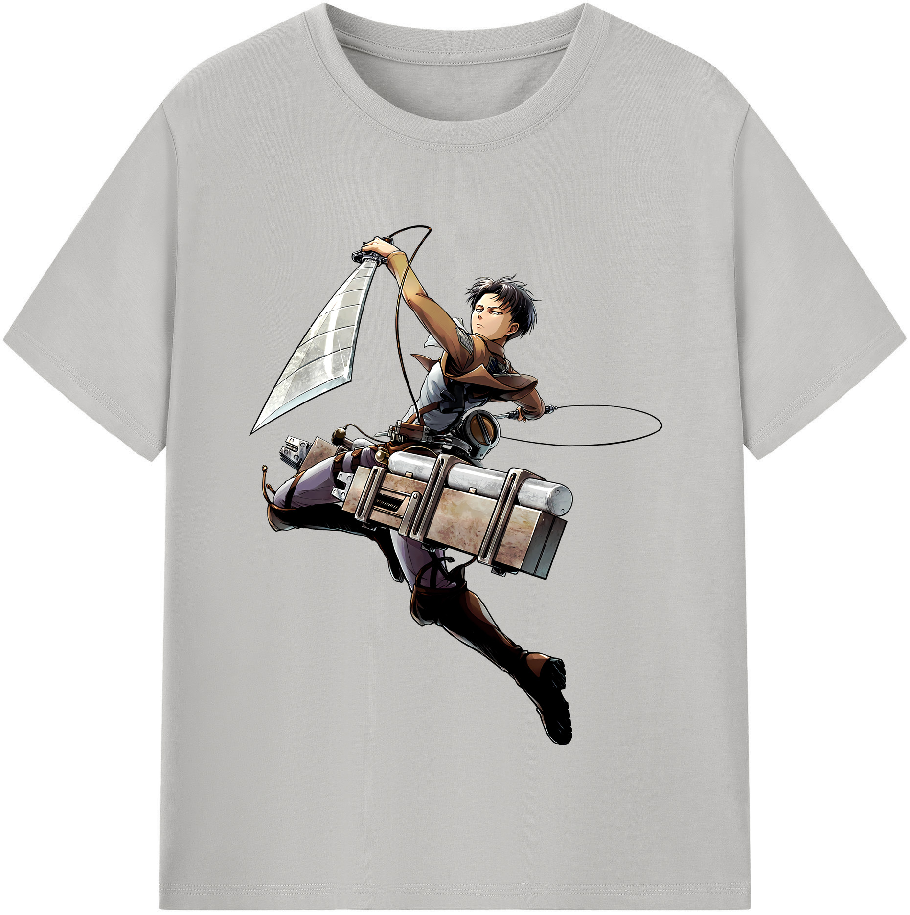 （画像用） 進撃の巨人 リヴァイ·アッカーマン Attack on Titan Levi Ackerman レディースカジュアルプリントTシャツ（綿100％）