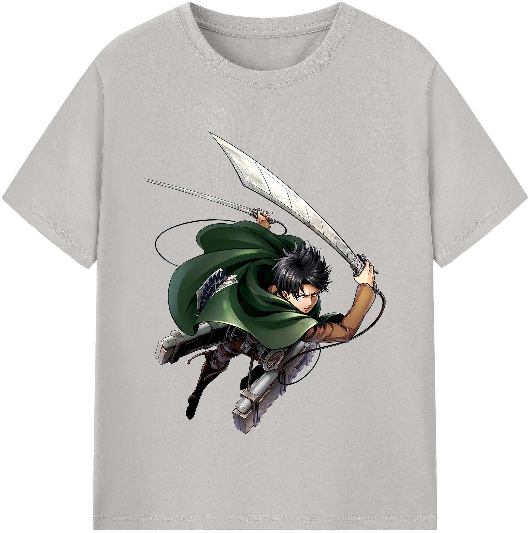 （画像用） 進撃の巨人 リヴァイ·アッカーマン Attack on Titan Levi Ackerman レディースカジュアルプリントTシャツ（綿100％）