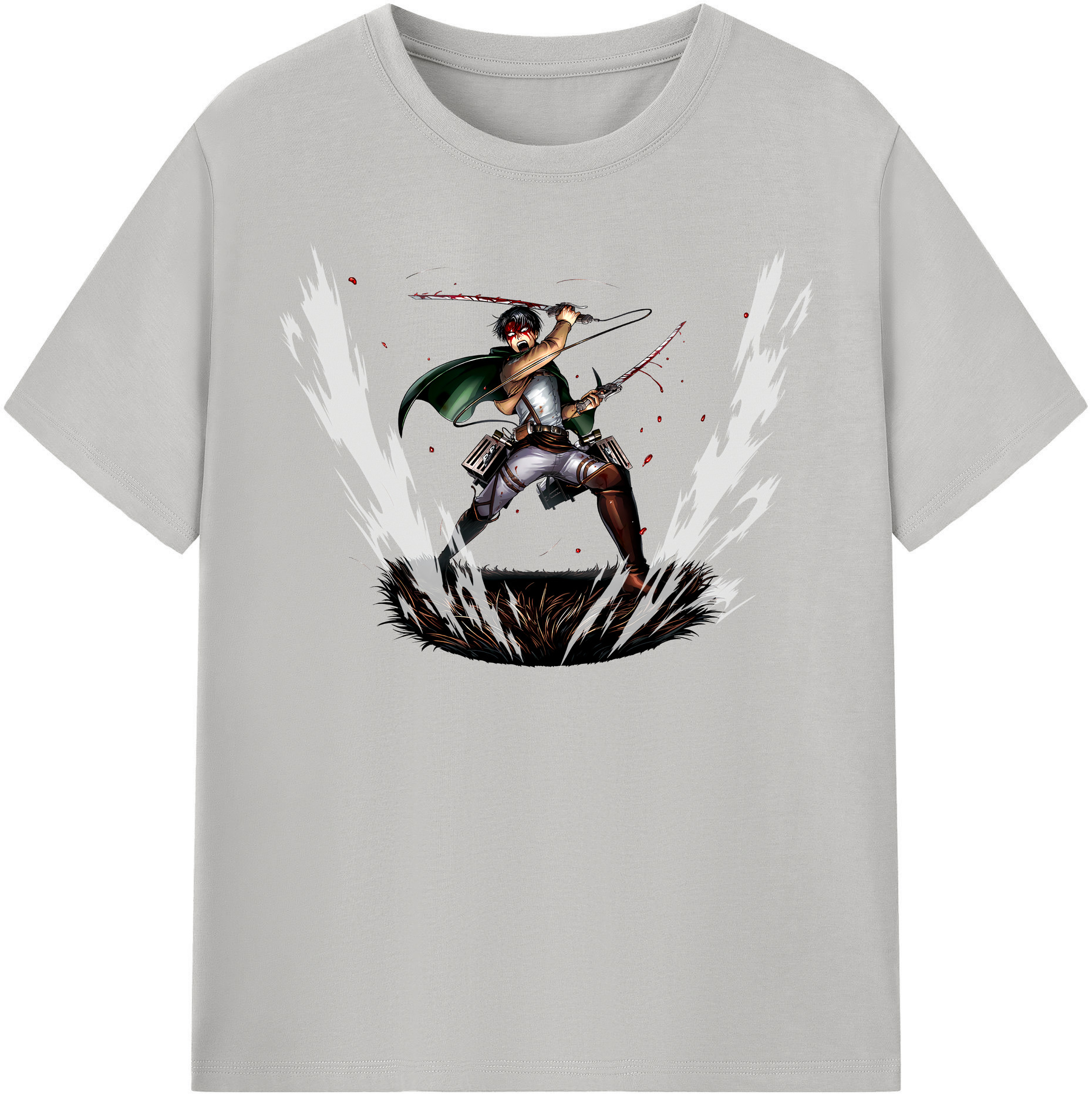（画像用） 進撃の巨人 リヴァイ·アッカーマン Attack on Titan Levi Ackerman レディースカジュアルプリントTシャツ（綿100％）