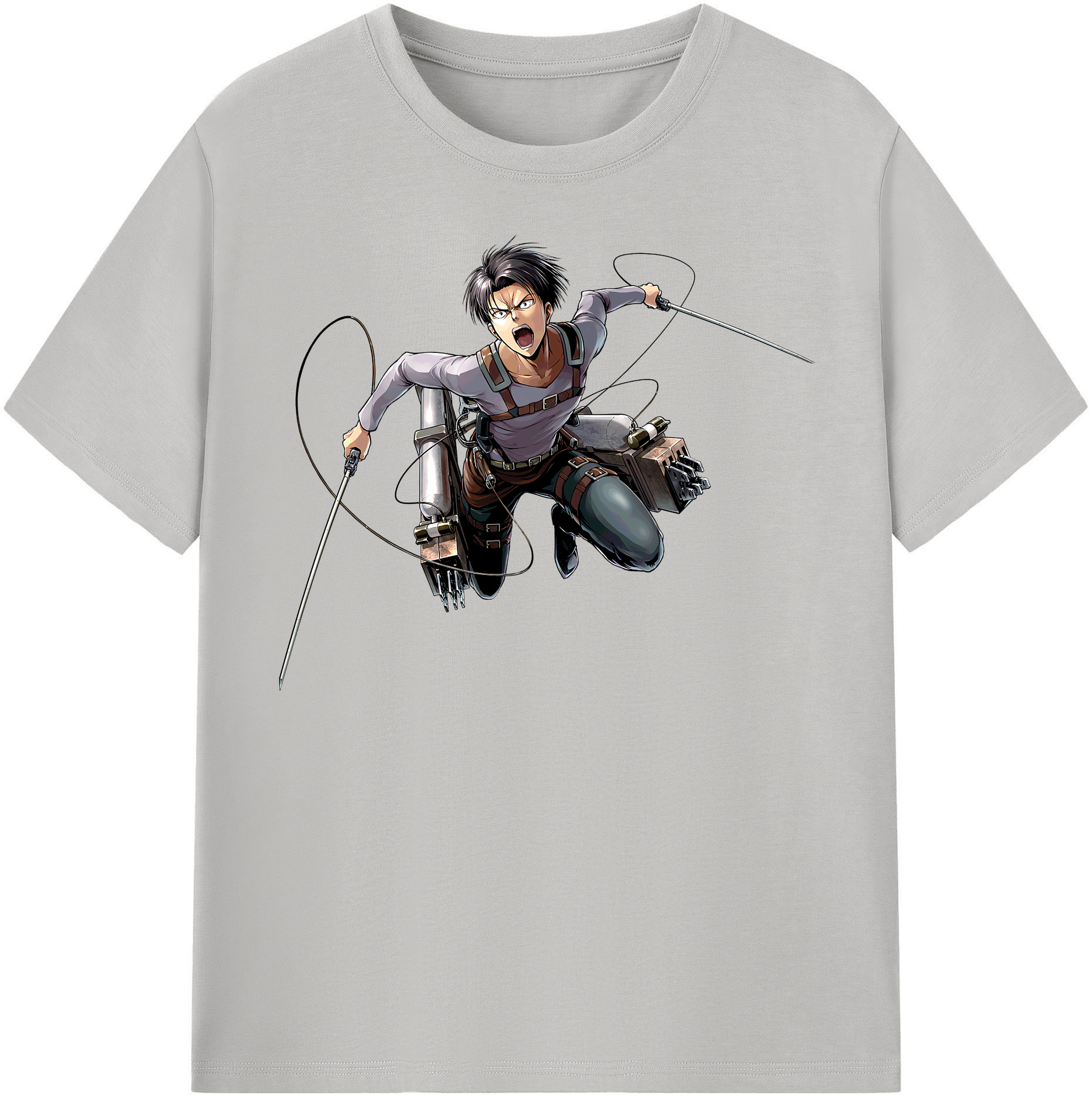 （画像用） 進撃の巨人 リヴァイ·アッカーマン Attack on Titan Levi Ackerman レディースカジュアルプリントTシャツ（綿100％）