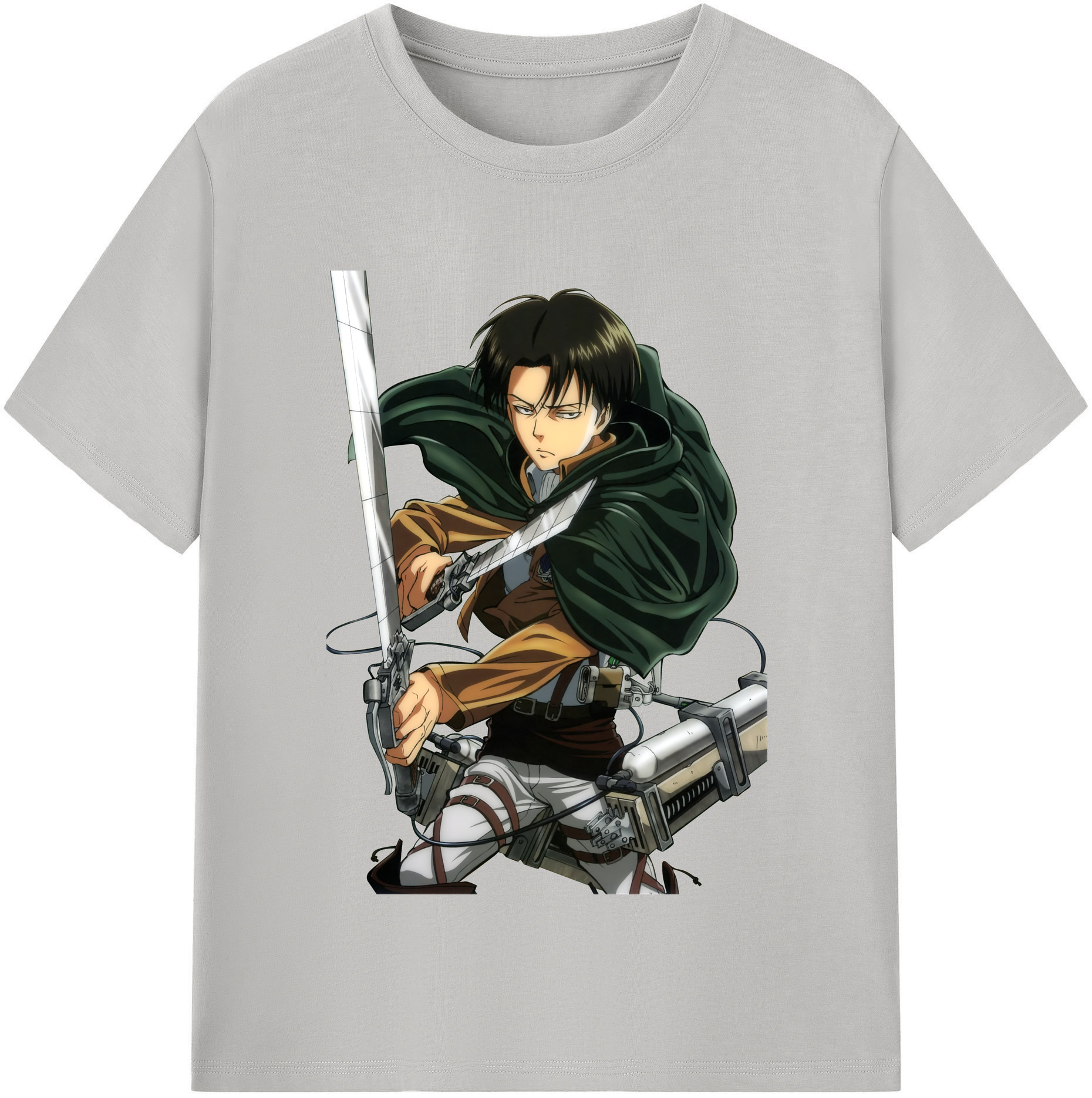（画像用） 進撃の巨人 リヴァイ·アッカーマン Attack on Titan Levi Ackerman レディースカジュアルプリントTシャツ（綿100％）