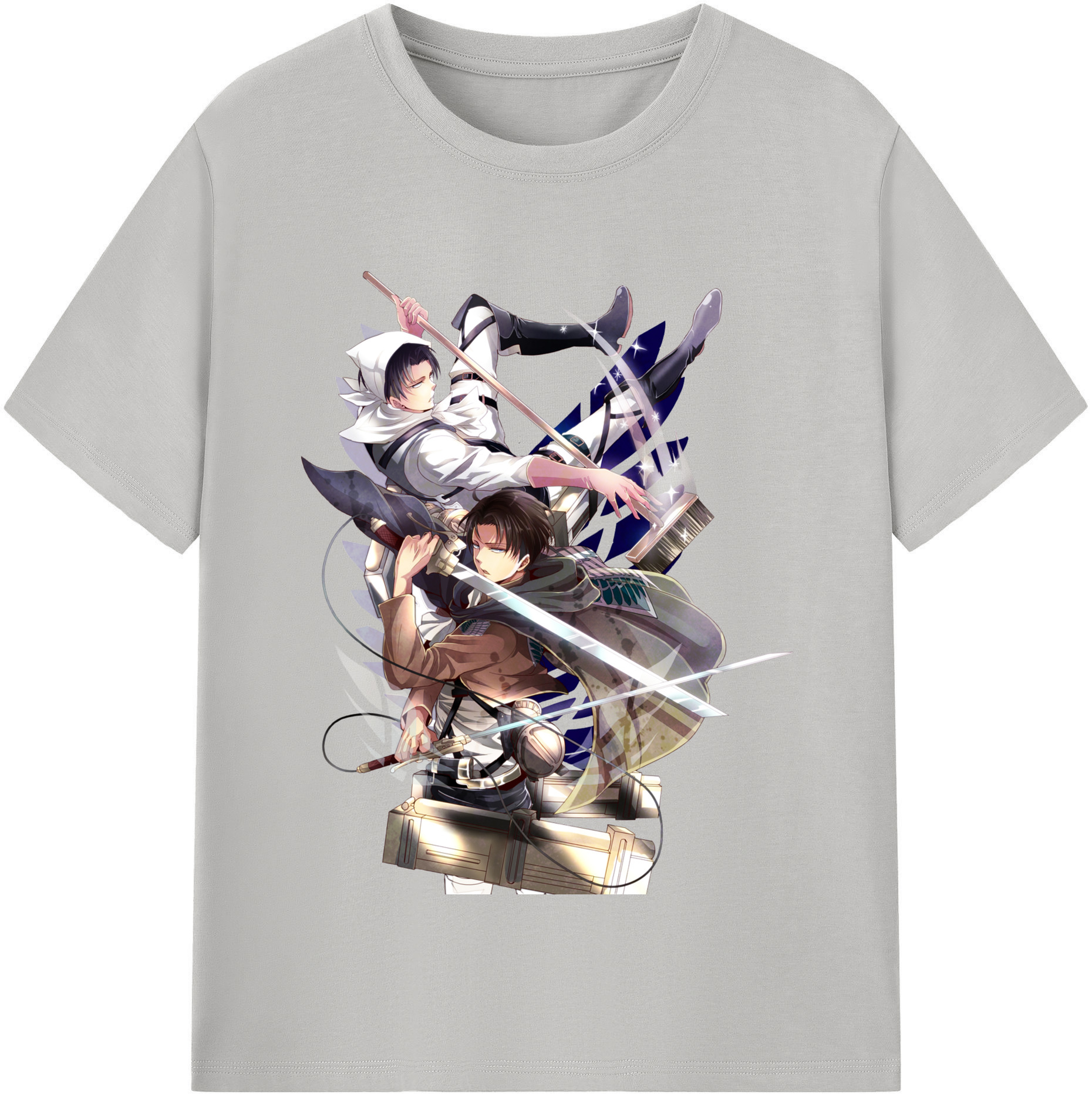 （画像用） 進撃の巨人 リヴァイ·アッカーマン Attack on Titan Levi Ackerman レディースカジュアルプリントTシャツ（綿100％）