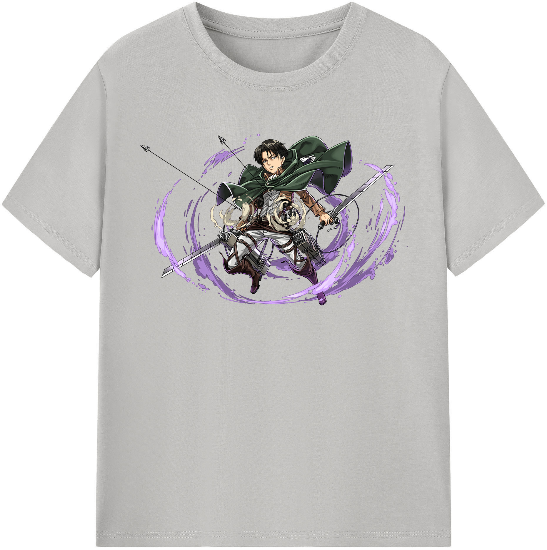 （画像用） 進撃の巨人 リヴァイ·アッカーマン Attack on Titan Levi Ackerman レディースカジュアルプリントTシャツ（綿100％）