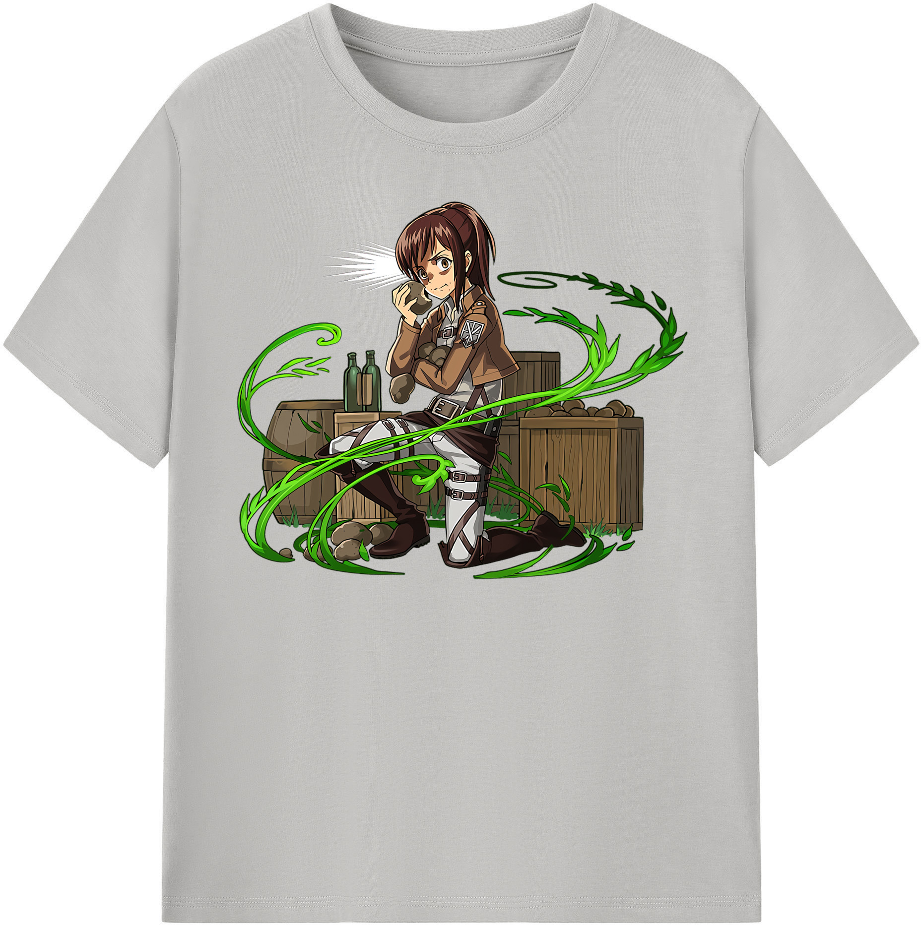 （画像用） 進撃の巨人 サシャ·ブラウス Attack on Titan Sasha Blaus レディースカジュアルプリントTシャツ（綿100％）