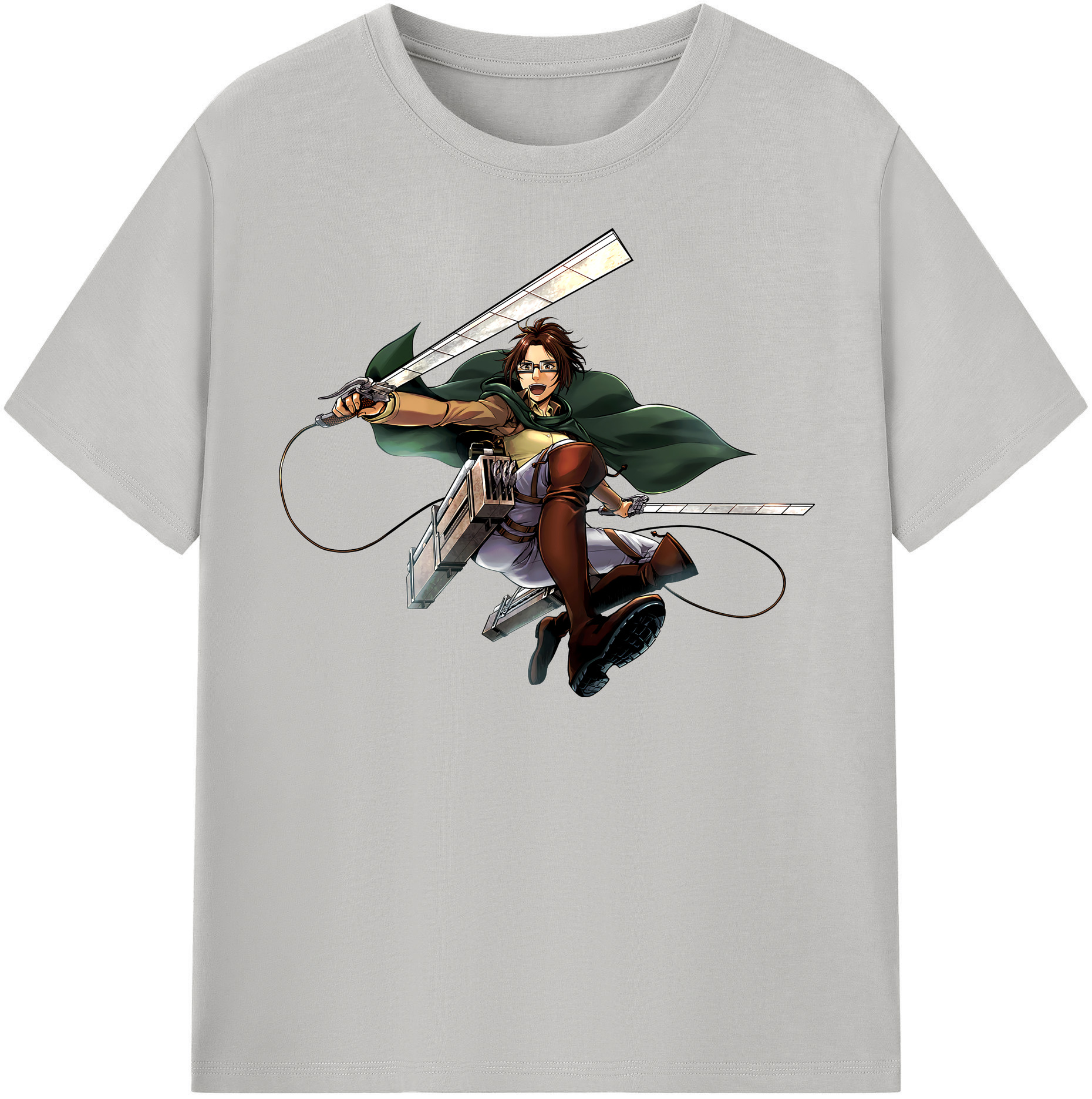 （画像用） 進撃の巨人 ハンジ·ゾエ Attack on Titan Hanji Zoe レディースカジュアルプリントTシャツ（綿100％）
