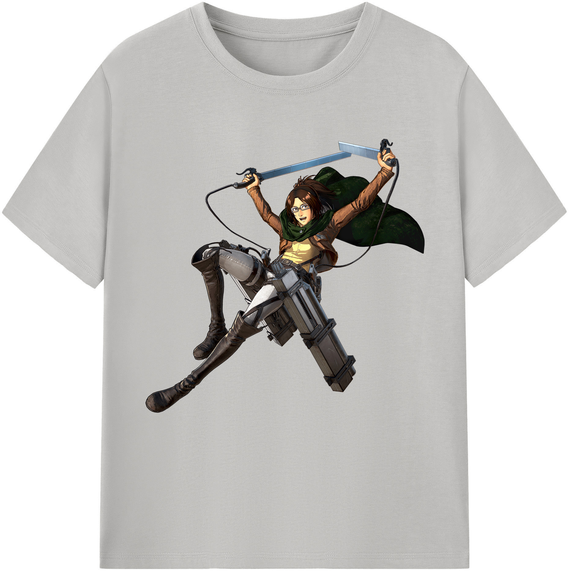 （画像用） 進撃の巨人 ハンジ·ゾエ Attack on Titan Hanji Zoe レディースカジュアルプリントTシャツ（綿100％）