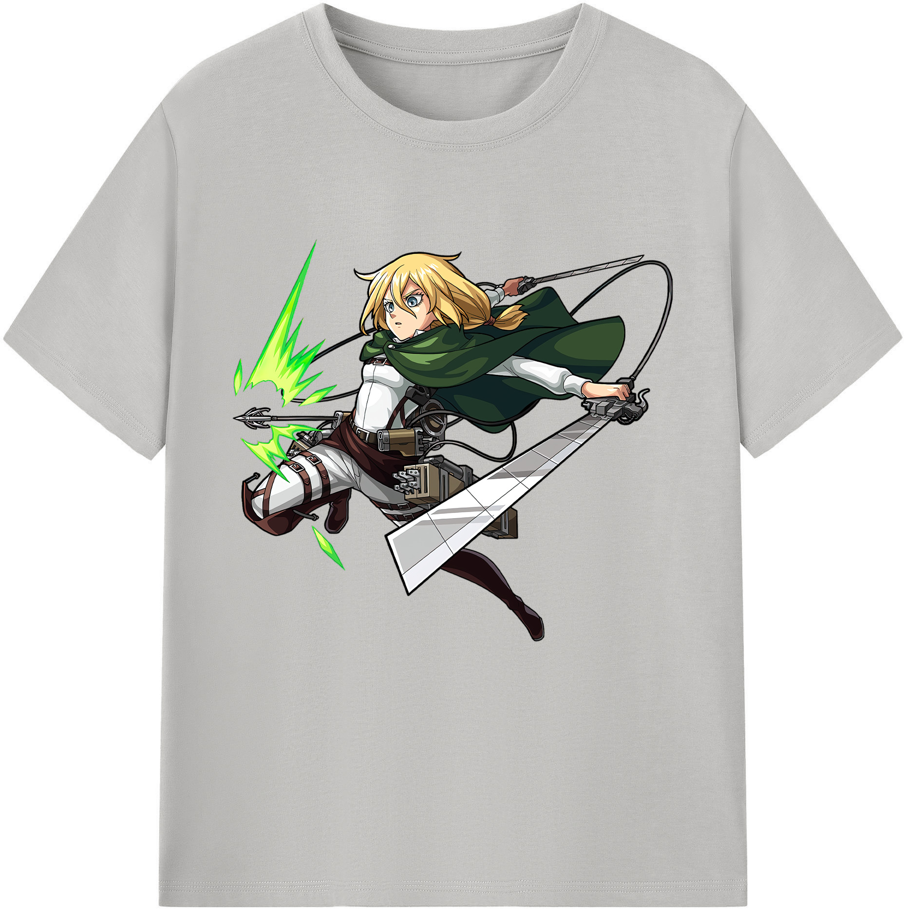 （画像用） 進撃の巨人 クリスタ·レンズ Attack on Titan Christa Lenz レディースカジュアルプリントTシャツ（綿100％）