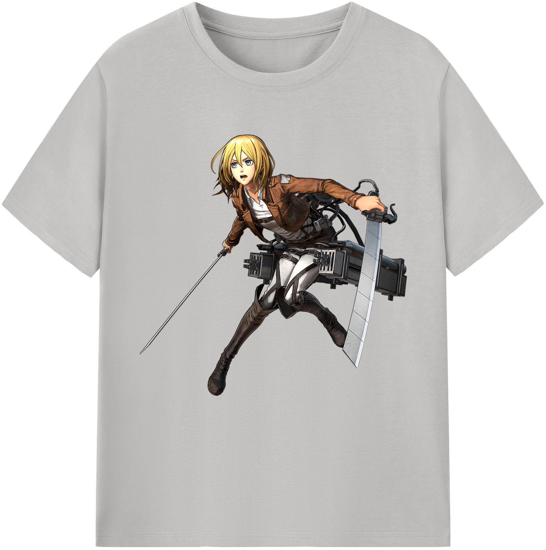 （画像用） 進撃の巨人 クリスタ·レンズ Attack on Titan Christa Lenz レディースカジュアルプリントTシャツ（綿100％）