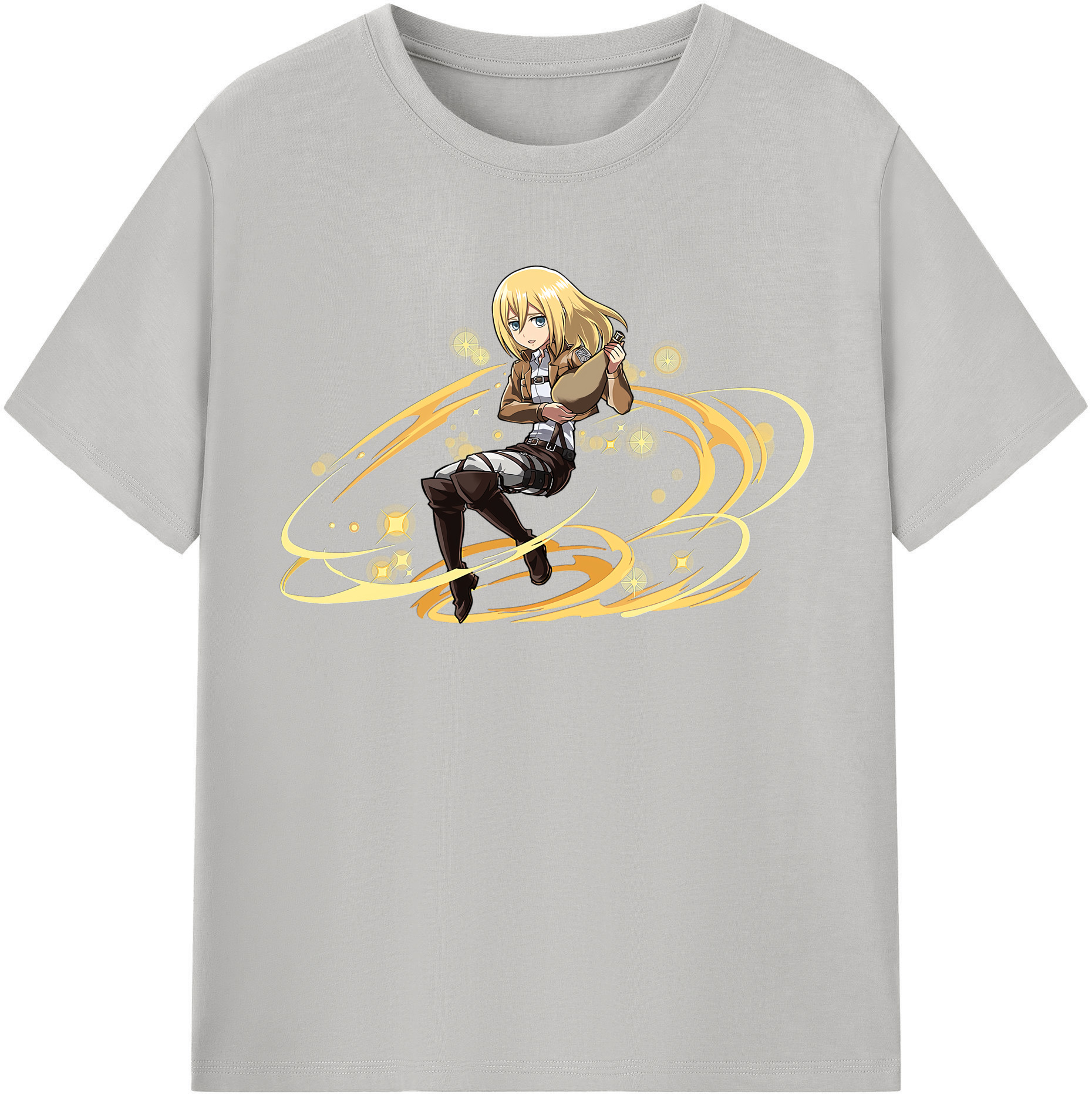 （画像用） 進撃の巨人 クリスタ·レンズ Attack on Titan Christa Lenz レディースカジュアルプリントTシャツ（綿100％）