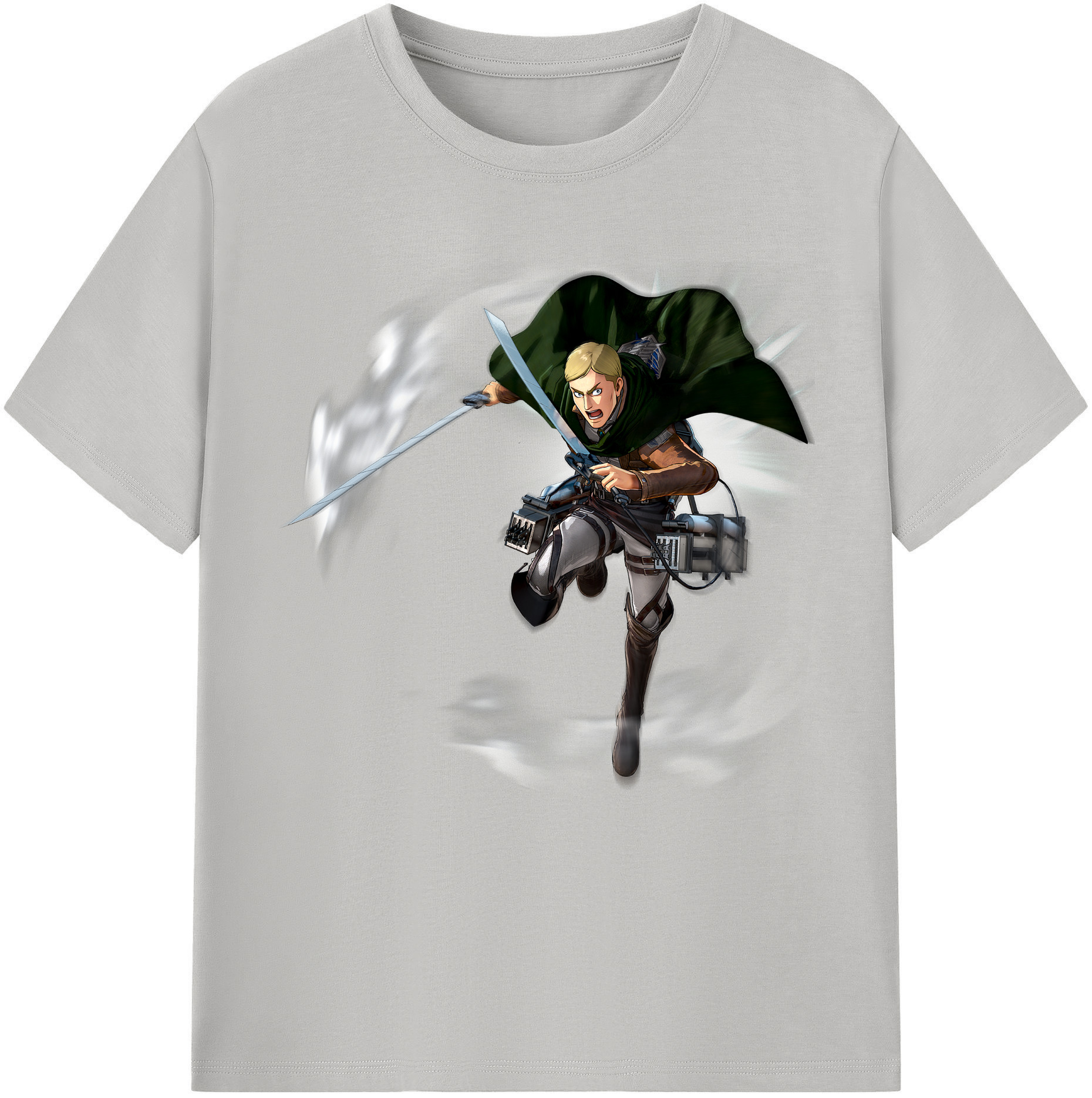 （画像用） 進撃の巨人 エルヴィン・スミス Attack on Titan Erwin Smith レディースカジュアルプリントTシャツ（綿100％）