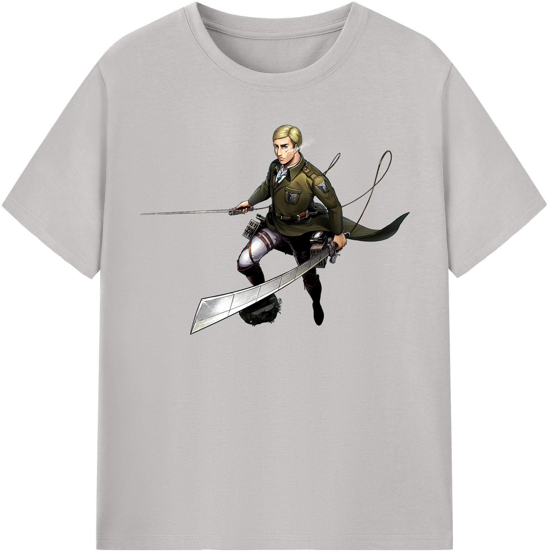 （画像用） 進撃の巨人 エルヴィン・スミス Attack on Titan Erwin Smith レディースカジュアルプリントTシャツ（綿100％）