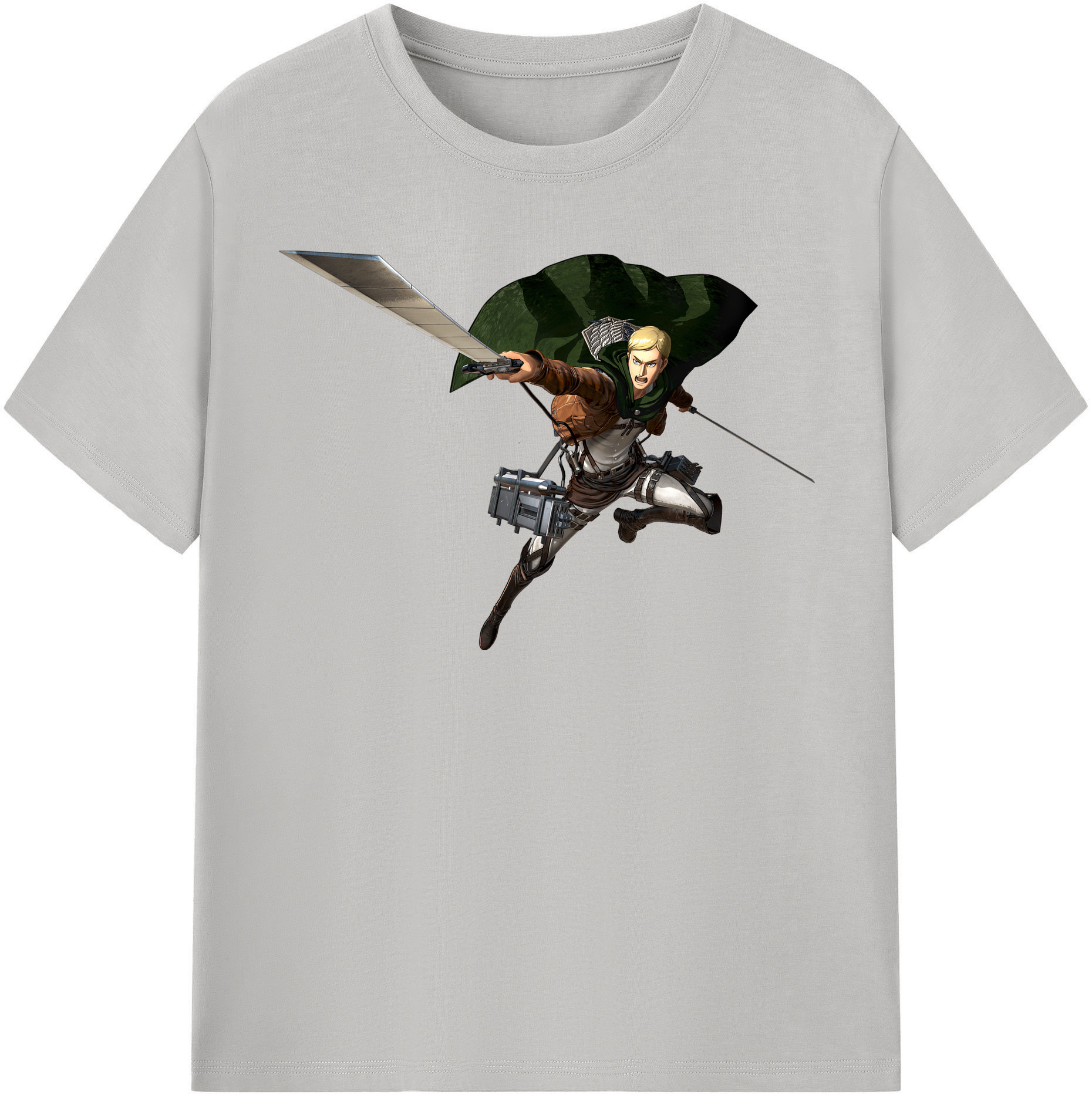 （画像用） 進撃の巨人 エルヴィン・スミス Attack on Titan Erwin Smith レディースカジュアルプリントTシャツ（綿100％）