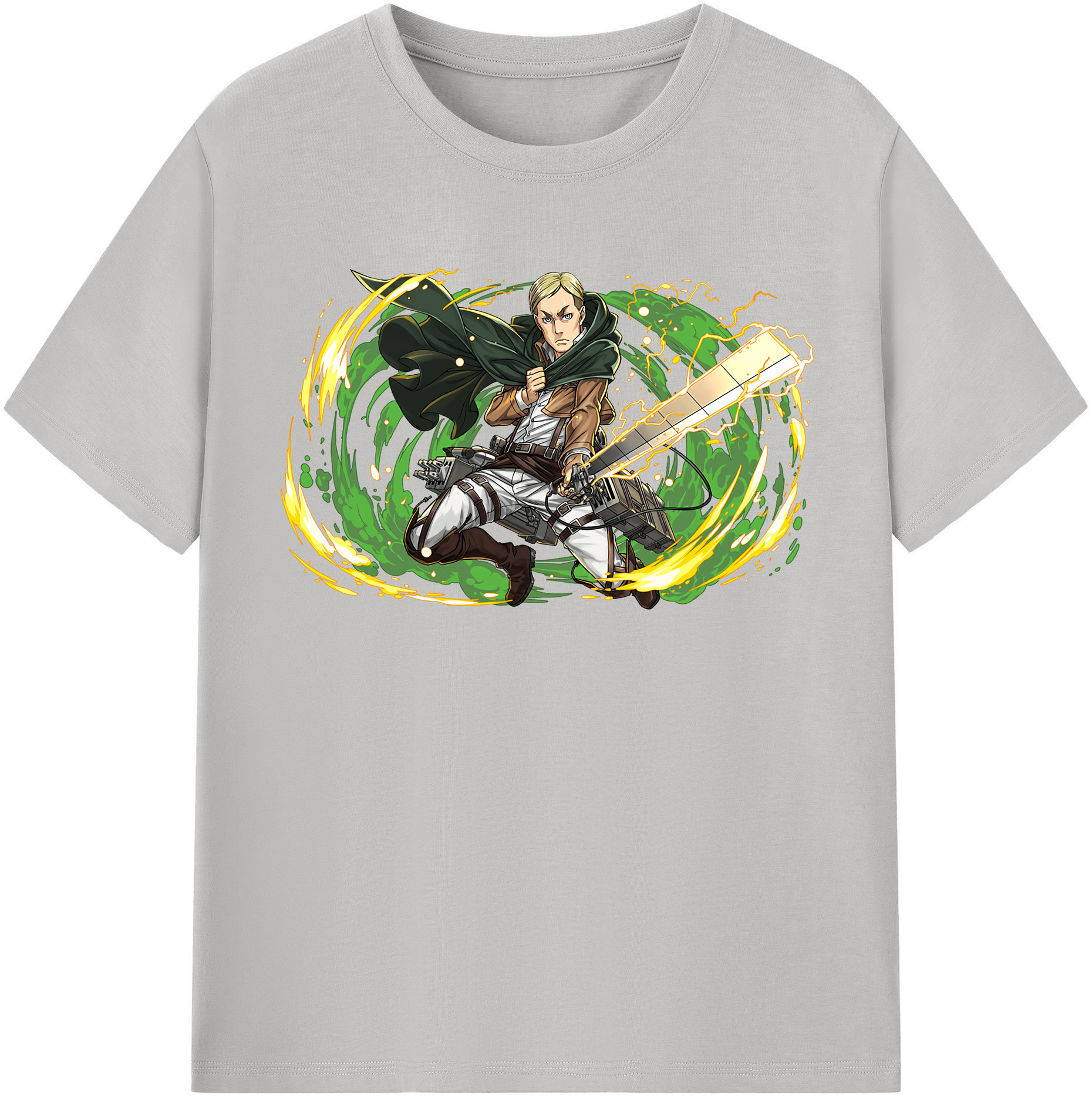 （画像用） 進撃の巨人 エルヴィン・スミス Attack on Titan Erwin Smith レディースカジュアルプリントTシャツ（綿100％）