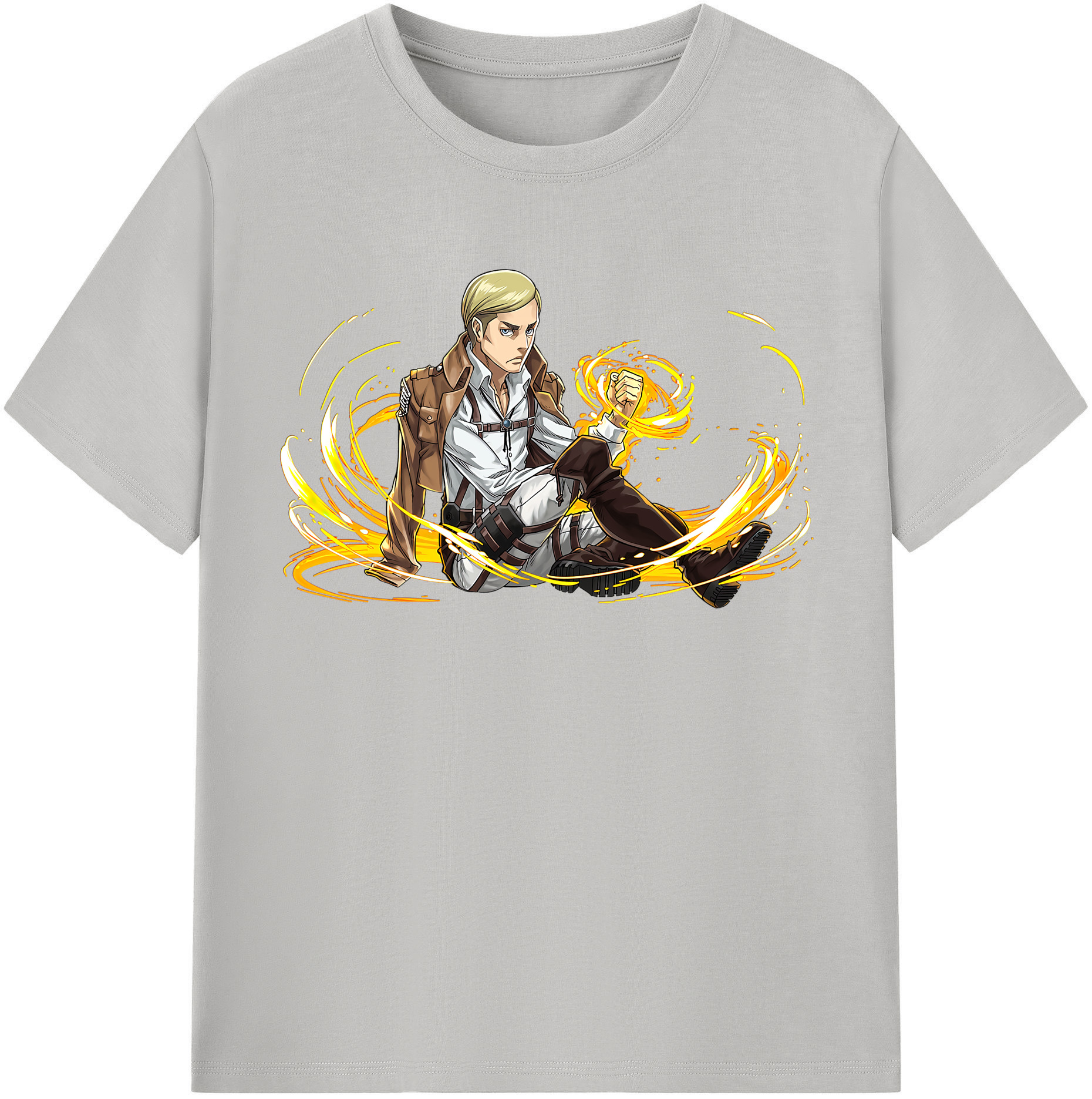 （画像用） 進撃の巨人 エルヴィン・スミス Attack on Titan Erwin Smith レディースカジュアルプリントTシャツ（綿100％）