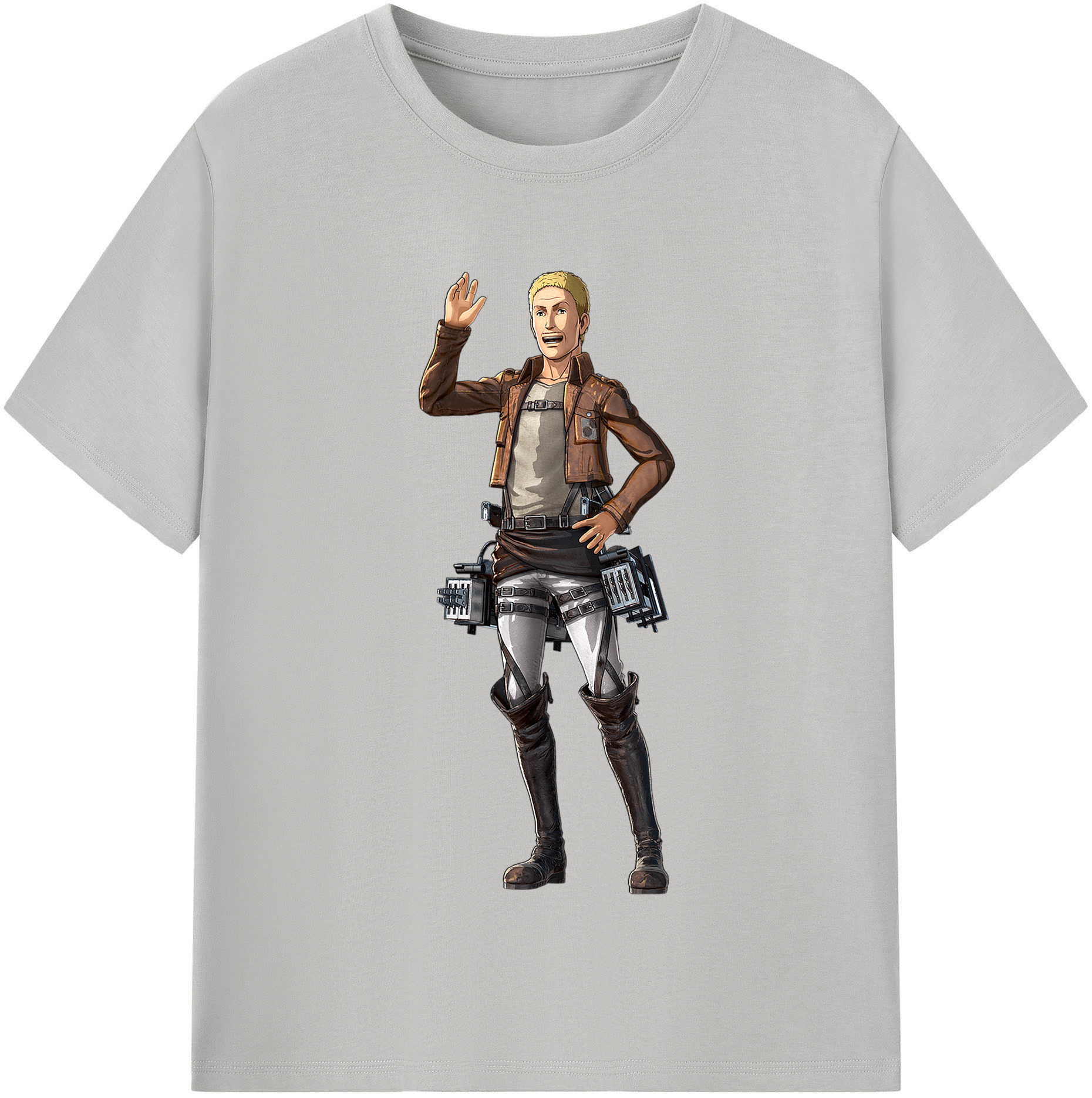 （画像用） 進撃の巨人 ハンネス Attack on Titan Hannes レディースカジュアルプリントTシャツ（綿100％）
