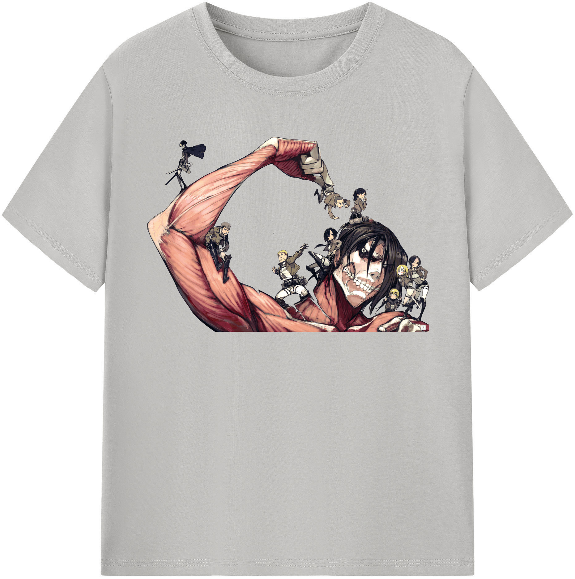 （画像用） 進撃の巨人 Attack on Titan レディースカジュアルプリントTシャツ（綿100％）