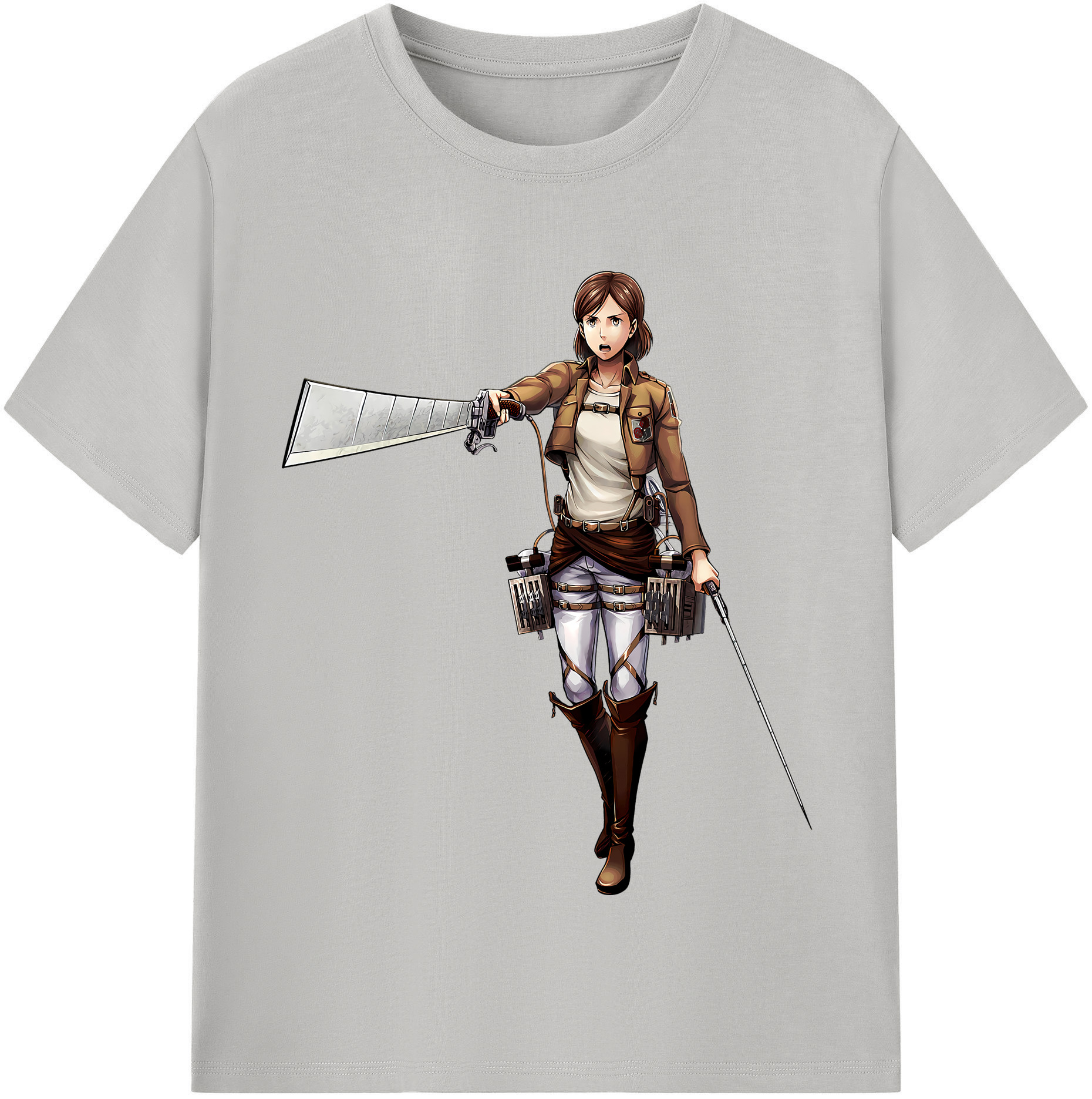 （画像用） 進撃の巨人 Attack on Titan レディースカジュアルプリントTシャツ（綿100％）