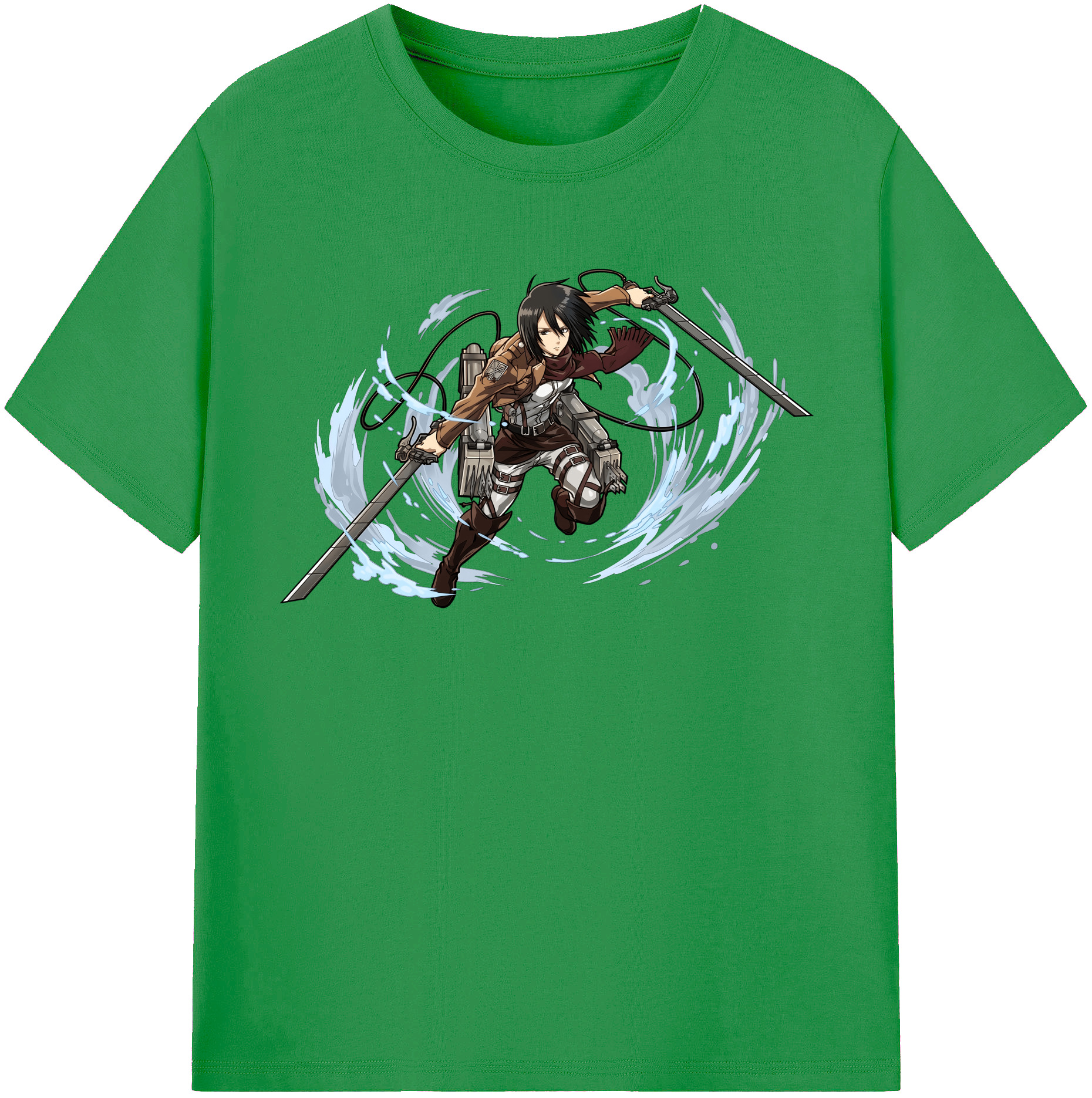 （画像用） 進撃の巨人 ミカサ·アッカーマン Attack on Titan Mikasa Ackerman レディースカジュアルプリントTシャツ（綿100％）