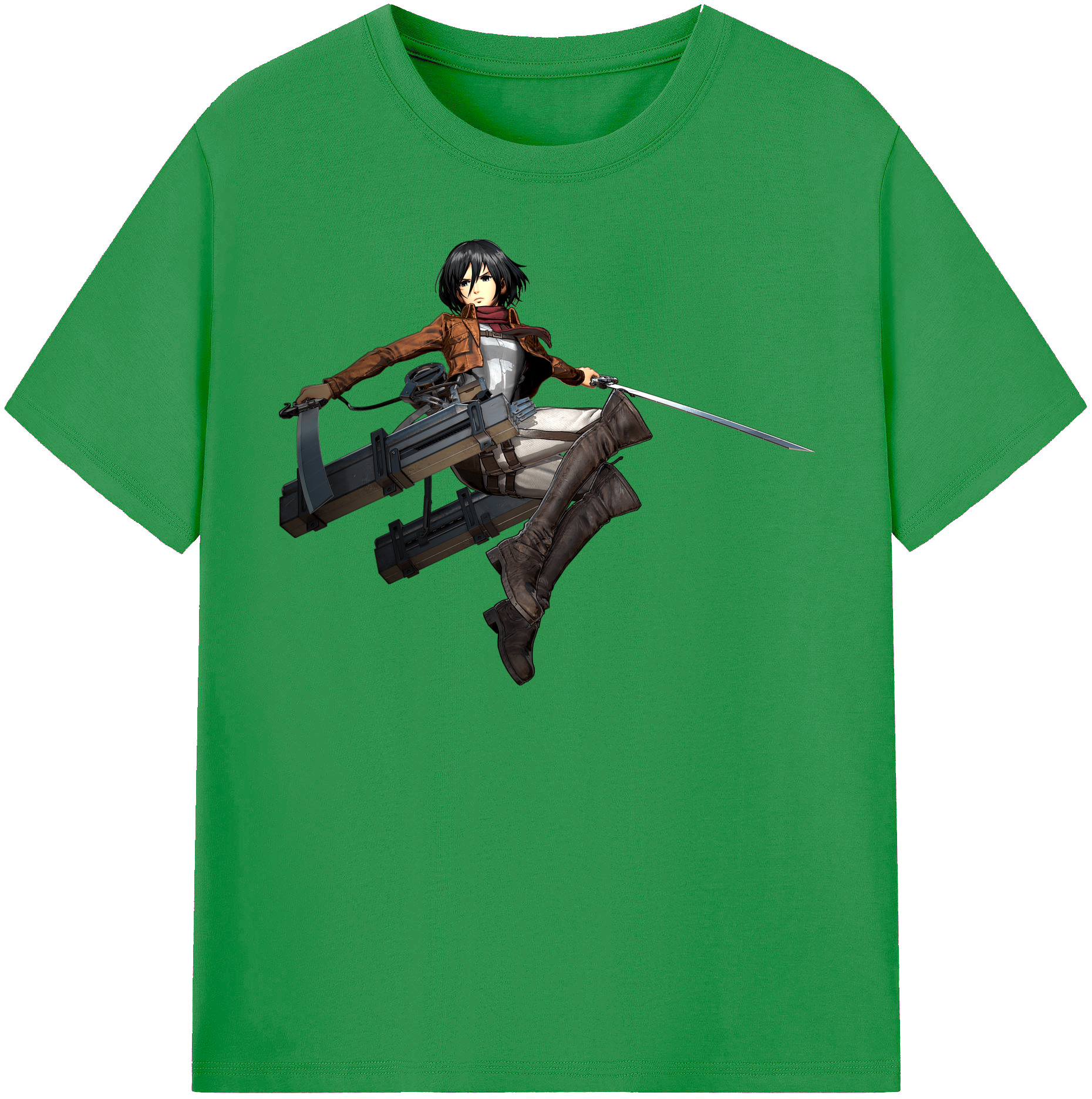（画像用） 進撃の巨人 ミカサ·アッカーマン Attack on Titan Mikasa Ackerman レディースカジュアルプリントTシャツ（綿100％）