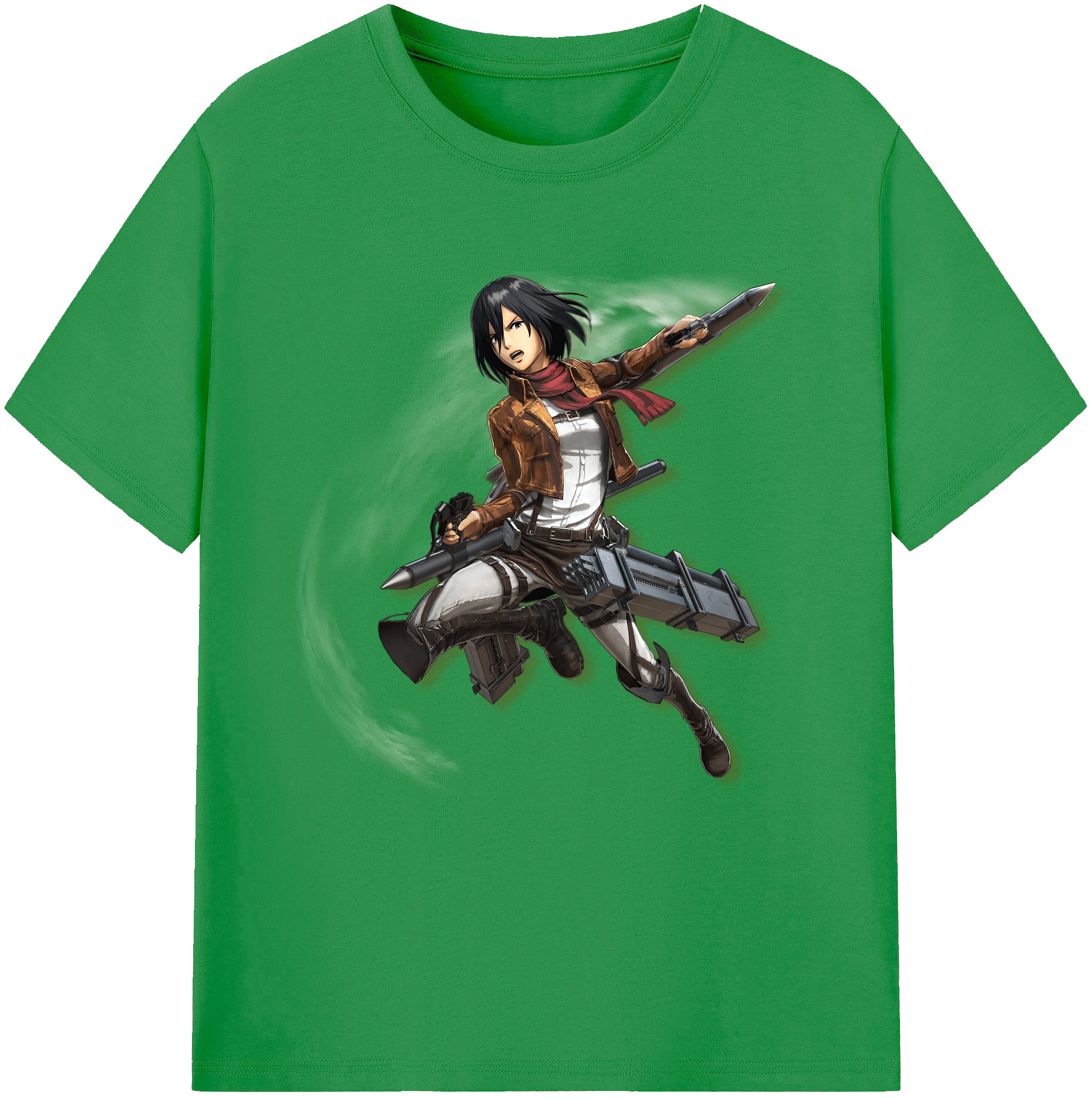 （画像用） 進撃の巨人 ミカサ·アッカーマン Attack on Titan Mikasa Ackerman レディースカジュアルプリントTシャツ（綿100％）