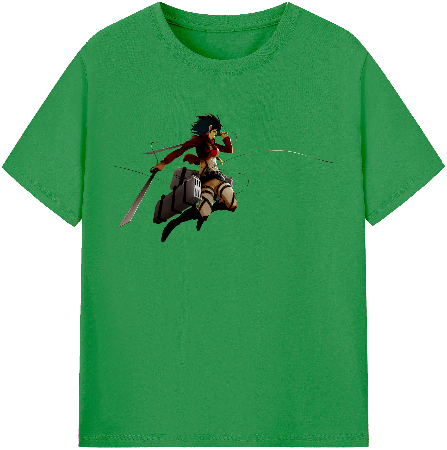 （画像用） 進撃の巨人 ミカサ·アッカーマン Attack on Titan Mikasa Ackerman レディースカジュアルプリントTシャツ（綿100％）